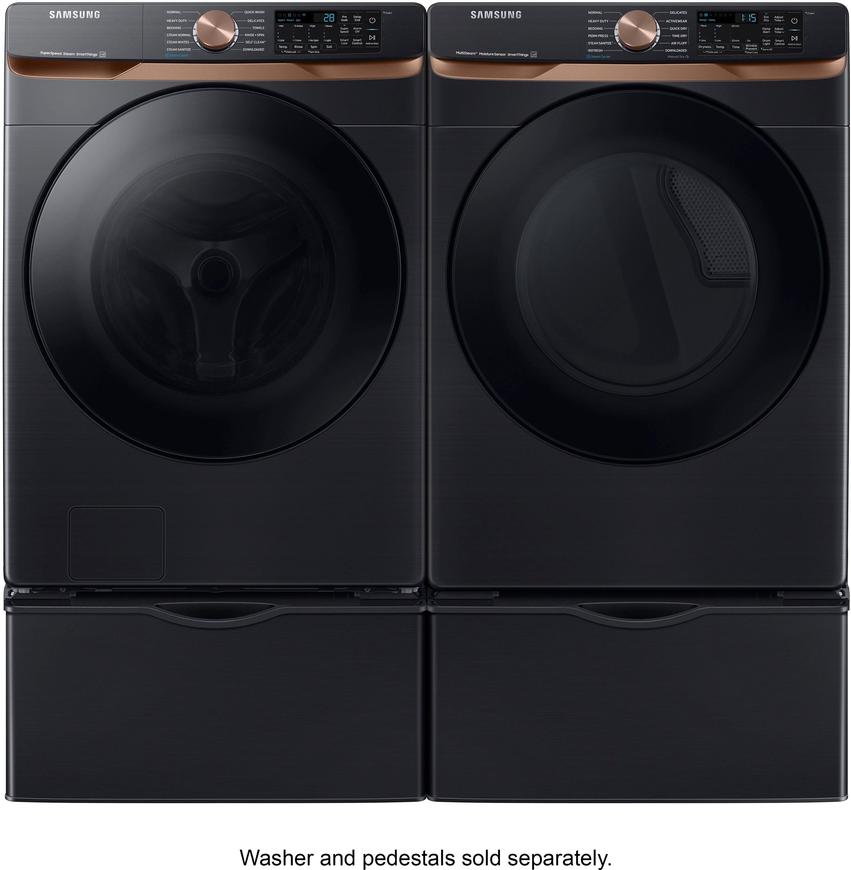 Alt View 16. Samsung - 7.5 Cu. Ft. Stackable Smart Electric Dryer with Steam and Sensor Dry - Brushed Black.