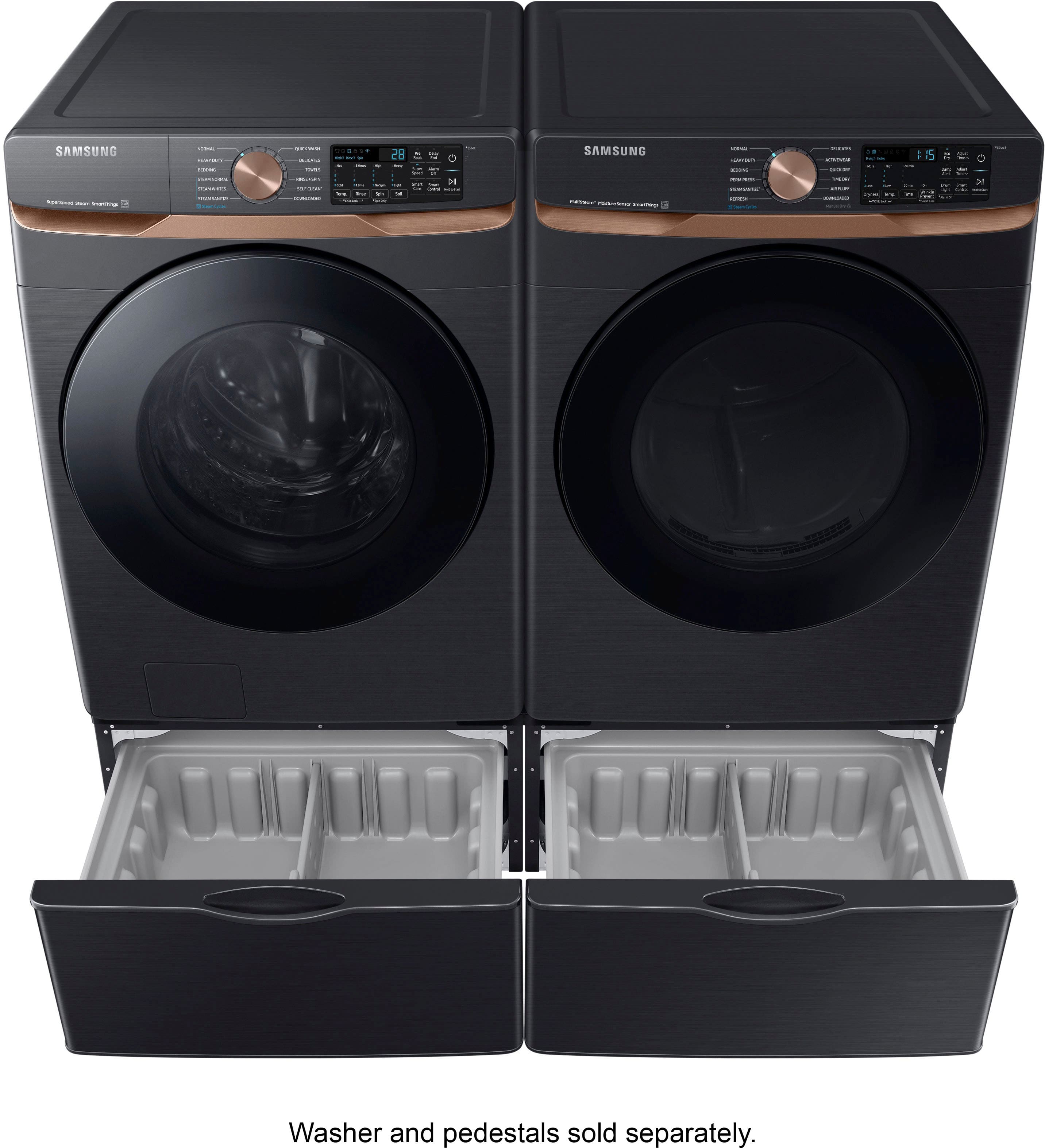 Alt View 18. Samsung - 7.5 Cu. Ft. Stackable Smart Electric Dryer with Steam and Sensor Dry - Brushed Black.