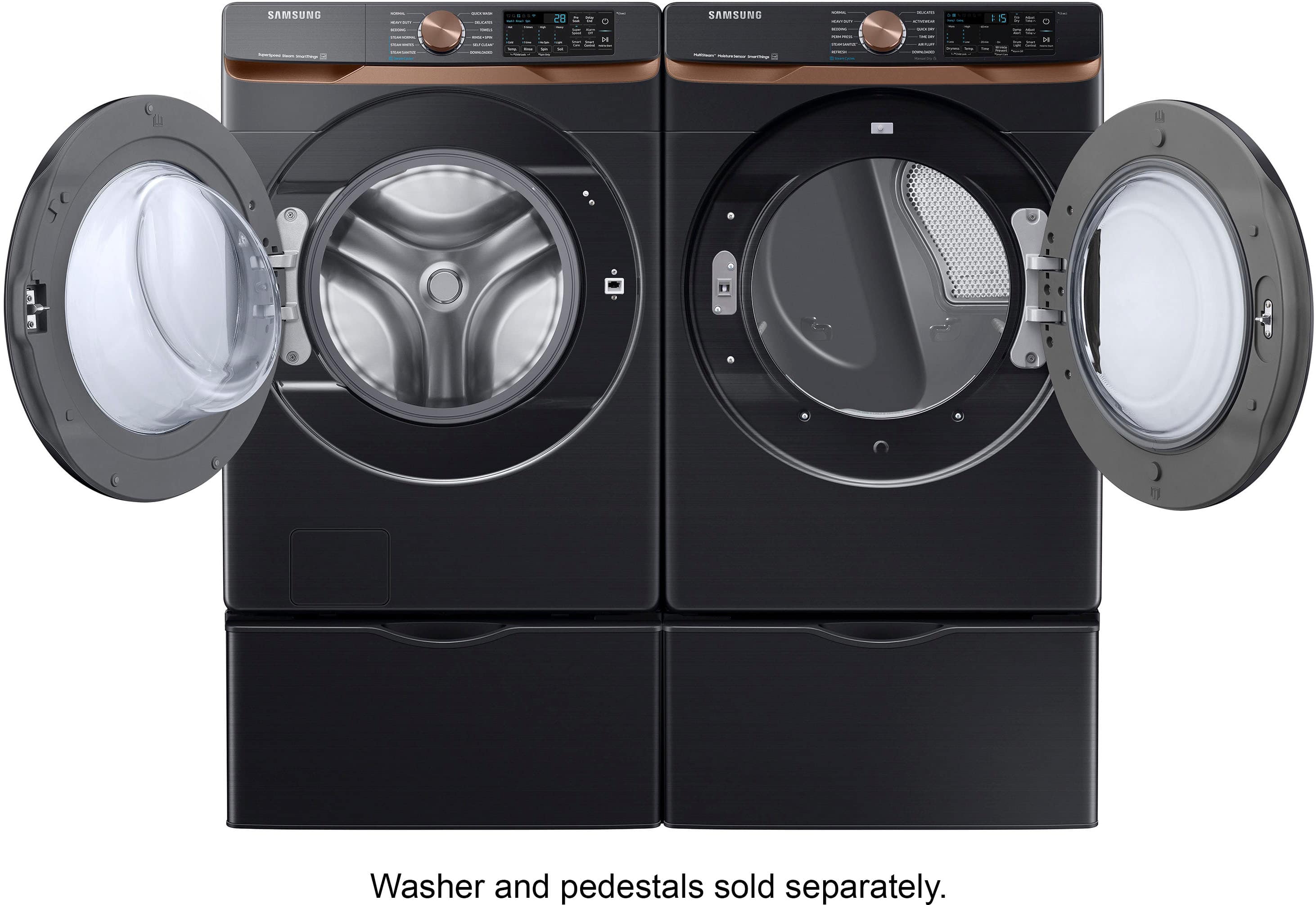 Alt View 21. Samsung - 7.5 Cu. Ft. Stackable Smart Electric Dryer with Steam and Sensor Dry - Brushed Black.