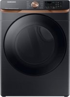 Samsung - 7.5 Cu. Ft. Stackable Smart Gas Dryer with Steam and Sensor Dry - Brushed Black - Front_Zoom