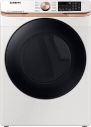 Samsung - 7.5 Cu. Ft. Stackable Smart Electric Dryer with Steam and Sensor Dry - Ivory - Front_Zoom