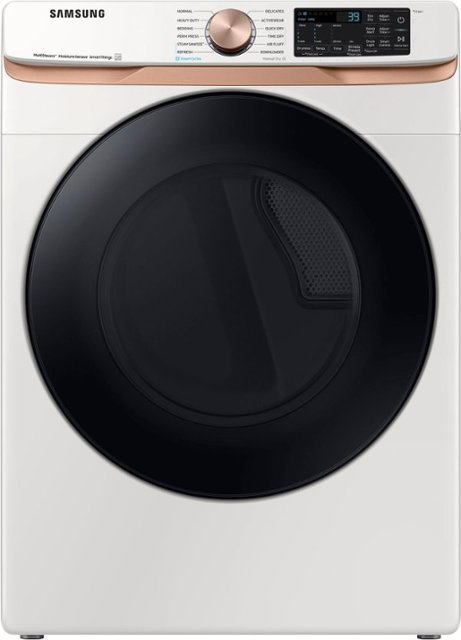 Front Zoom. Samsung - 7.5 Cu. Ft. Stackable Smart Electric Dryer with Steam and Sensor Dry - Ivory.