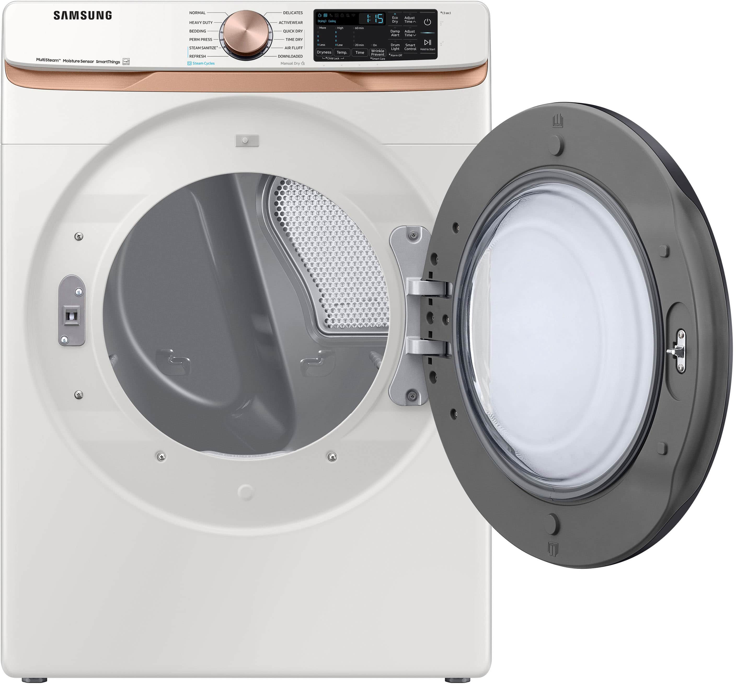 Alt View 13. Samsung - 7.5 Cu. Ft. Stackable Smart Electric Dryer with Steam and Sensor Dry - Ivory.