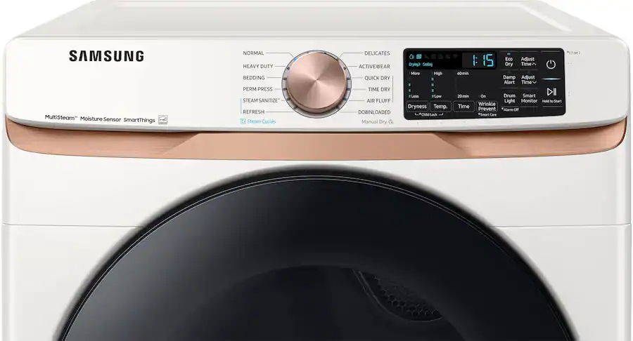 Samsung 7.5 Cu. Ft. Stackable Smart Gas Dryer with Steam and Sensor Dry ...