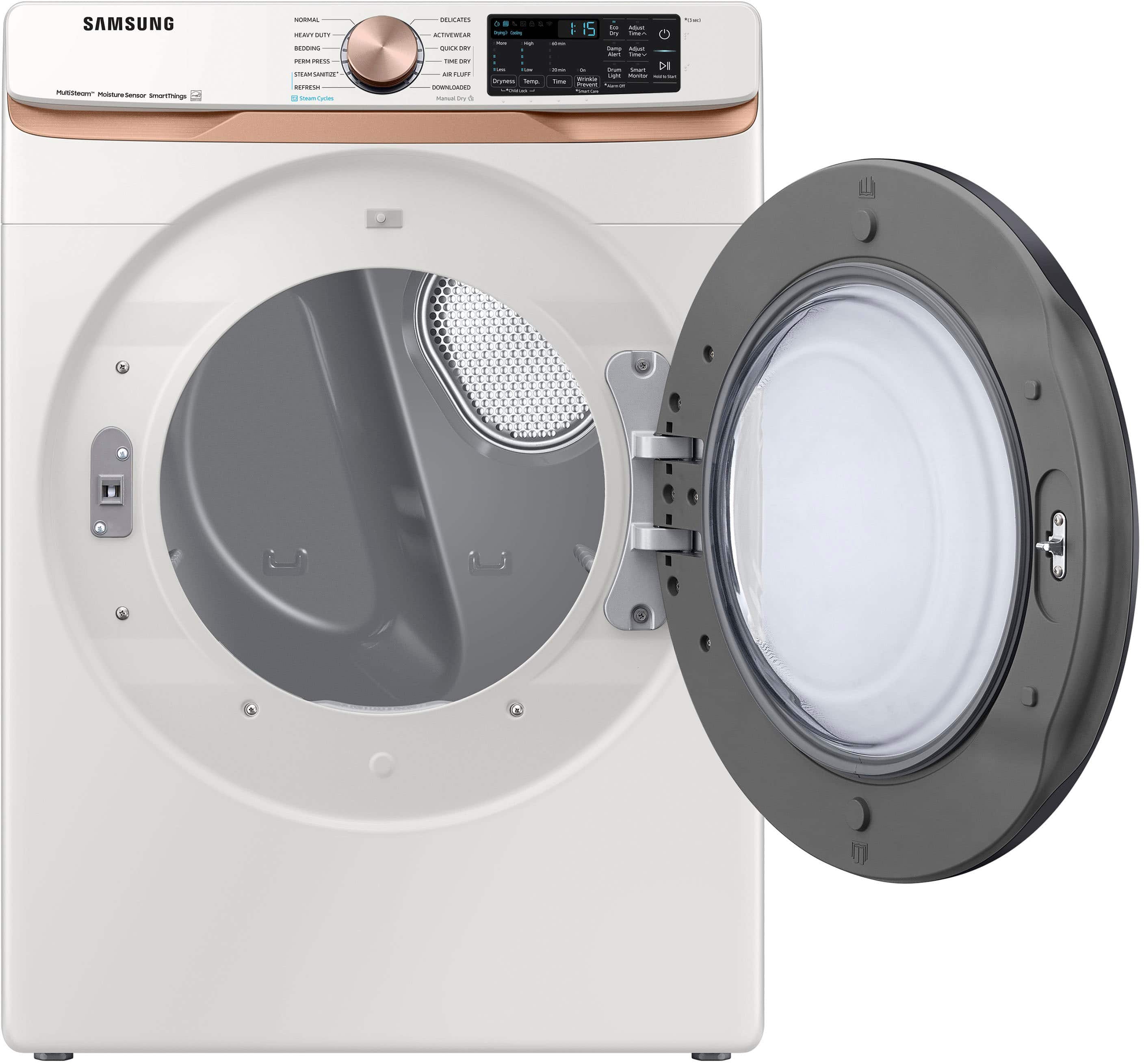 Alt View 13. Samsung - 7.5 Cu. Ft. Stackable Smart Gas Dryer with Steam and Sensor Dry - Ivory.
