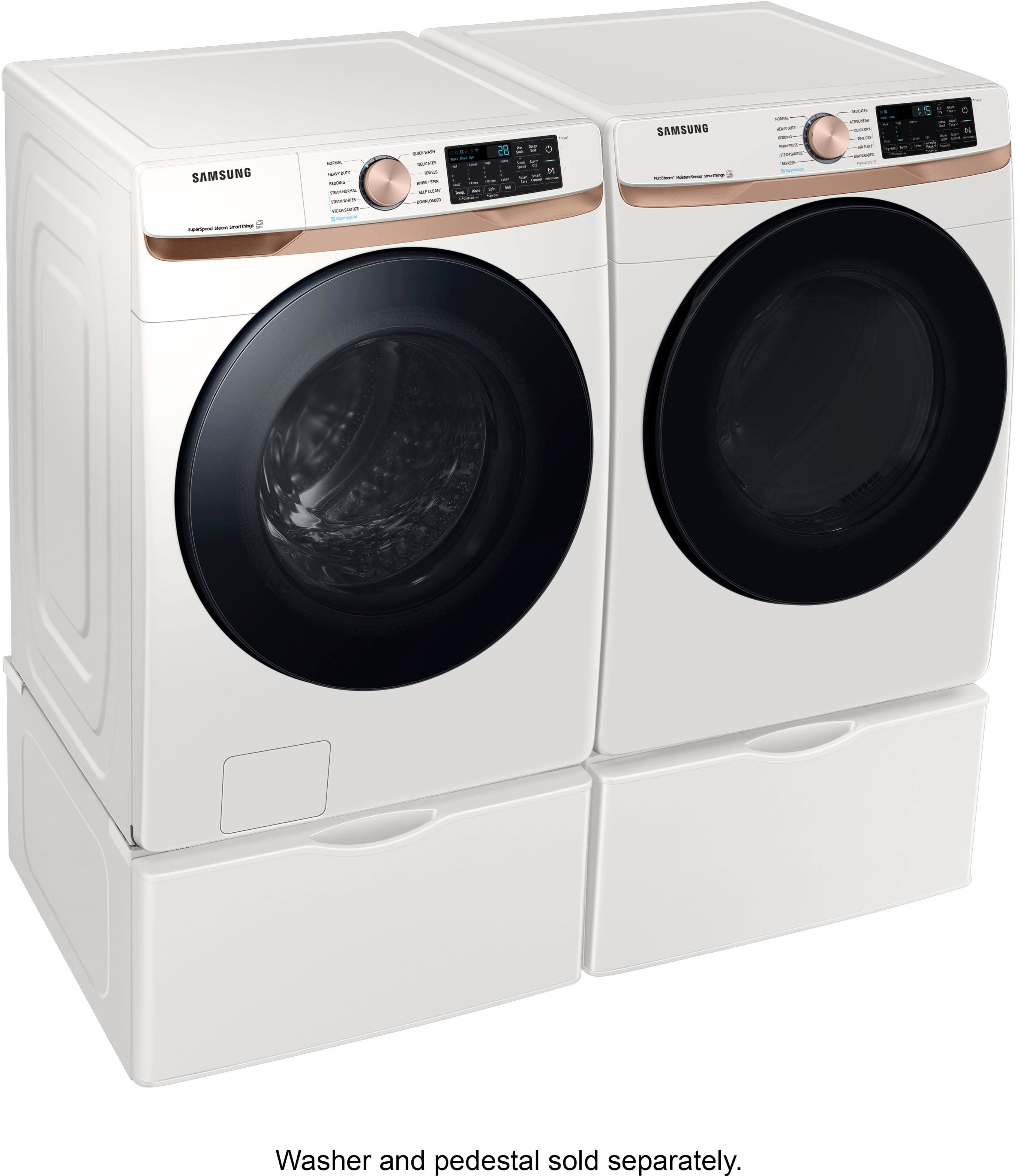 Alt View 21. Samsung - 7.5 Cu. Ft. Stackable Smart Gas Dryer with Steam and Sensor Dry - Ivory.