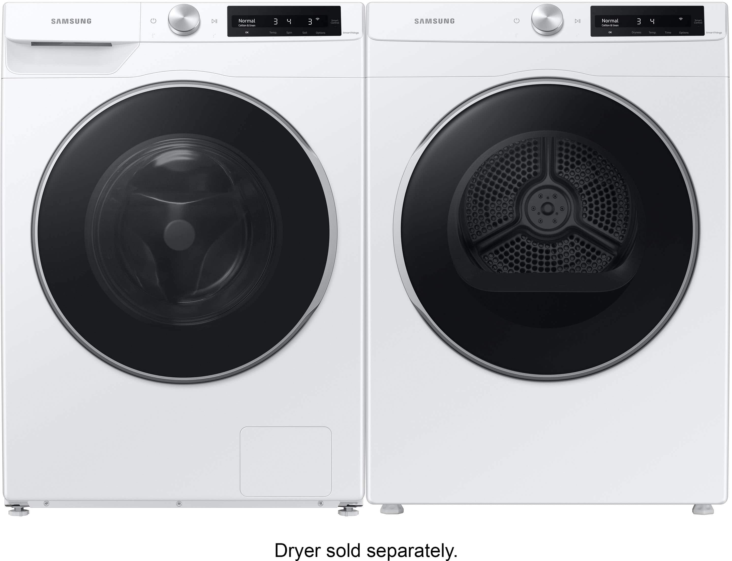 Alt View 16. Samsung - 2.5 Cu. Ft. High-Efficiency Stackable Smart Front Load Washer with Steam and AI Smart Dial - White.