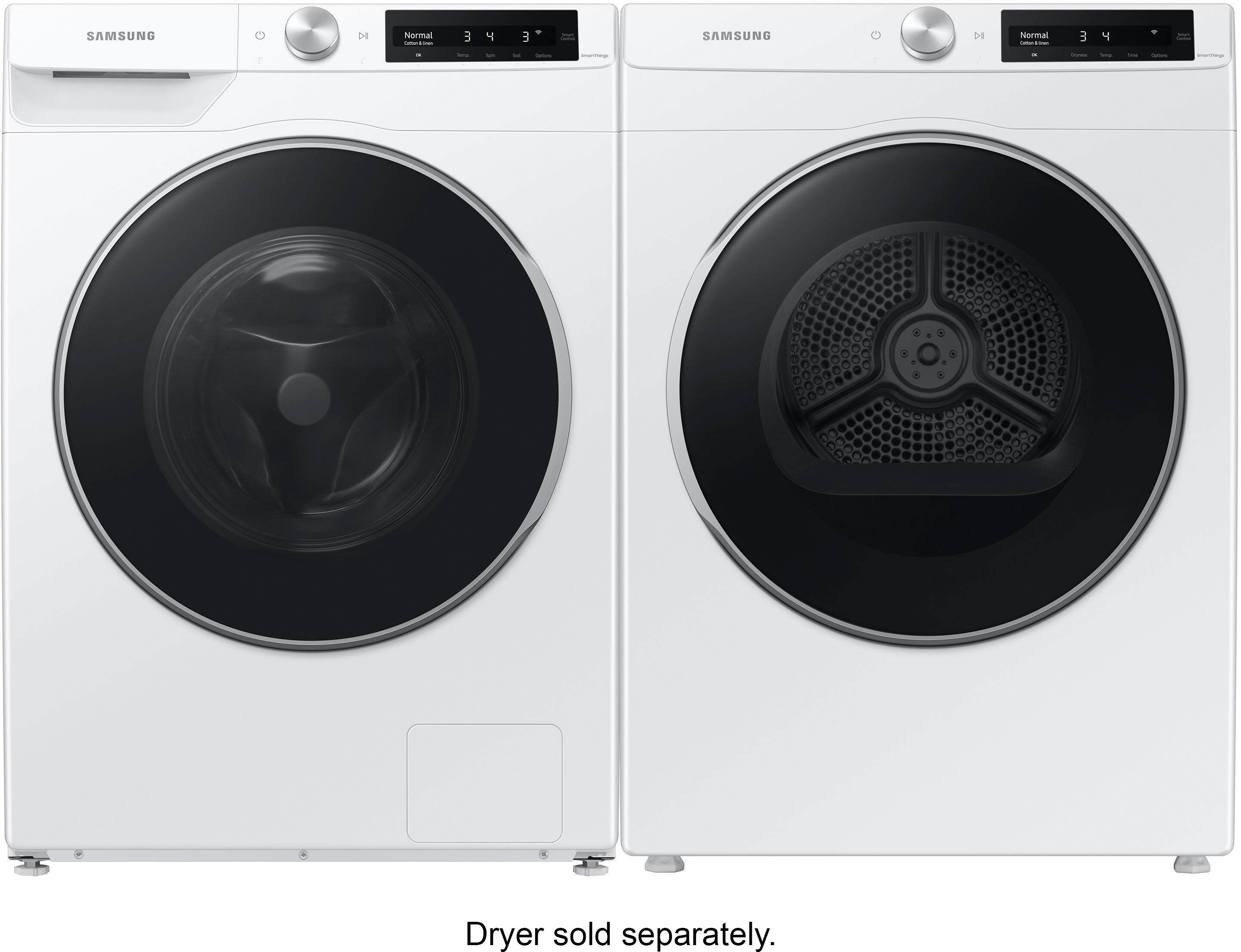 Alt View 16. Samsung - 2.5 Cu. Ft. High-Efficiency Stackable Smart Front Load Washer with Steam and AI Smart Dial - White.