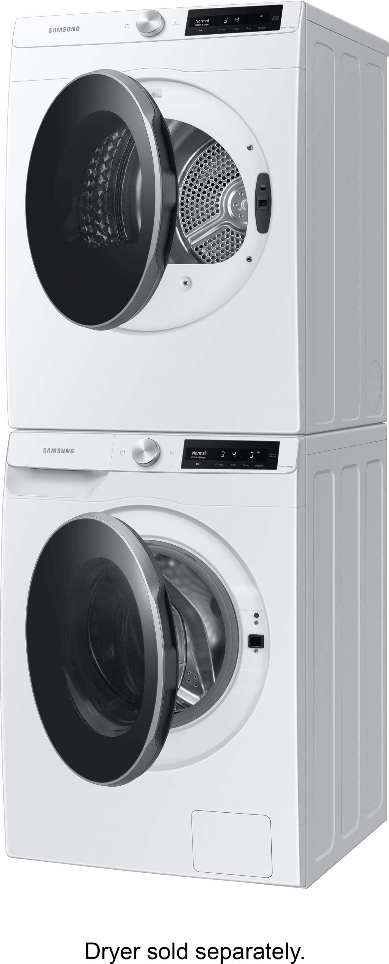 Alt View 17. Samsung - 2.5 Cu. Ft. High-Efficiency Stackable Smart Front Load Washer with Steam and AI Smart Dial - White.
