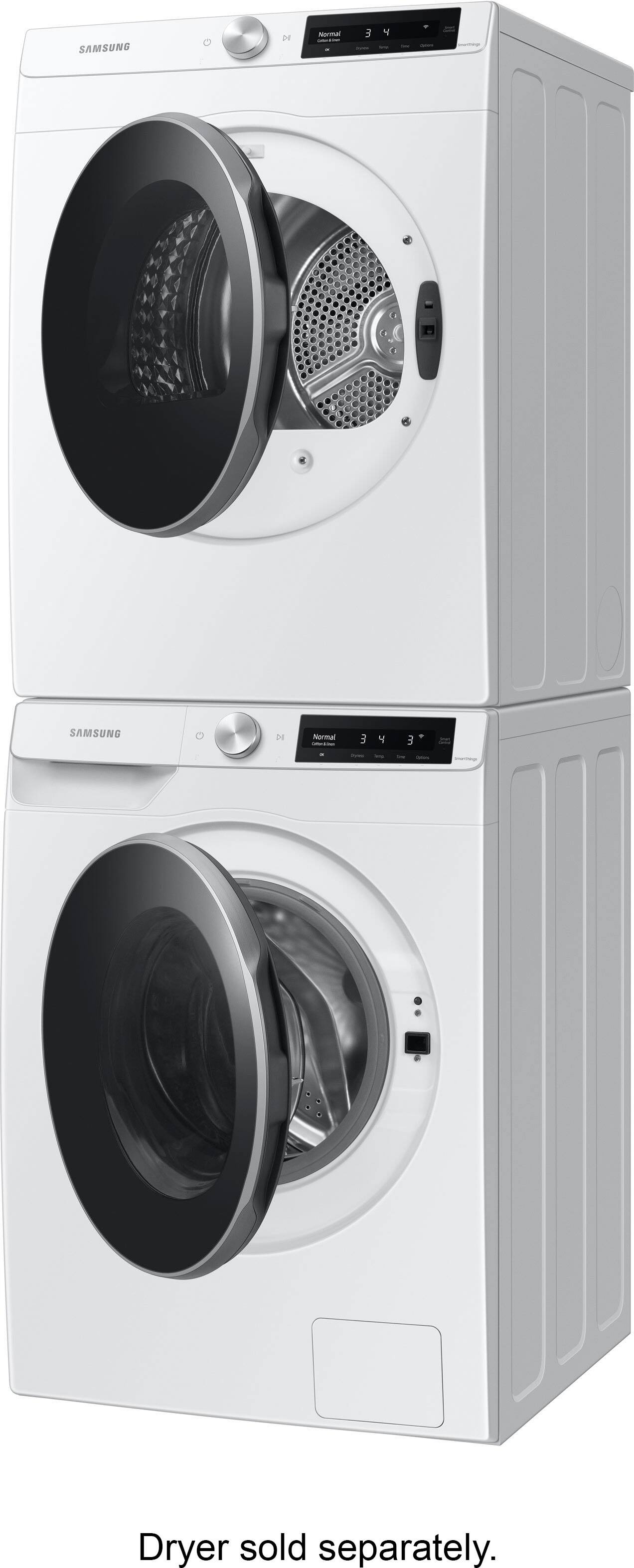 Alt View 17. Samsung - 2.5 Cu. Ft. High-Efficiency Stackable Smart Front Load Washer with Steam and AI Smart Dial - White.