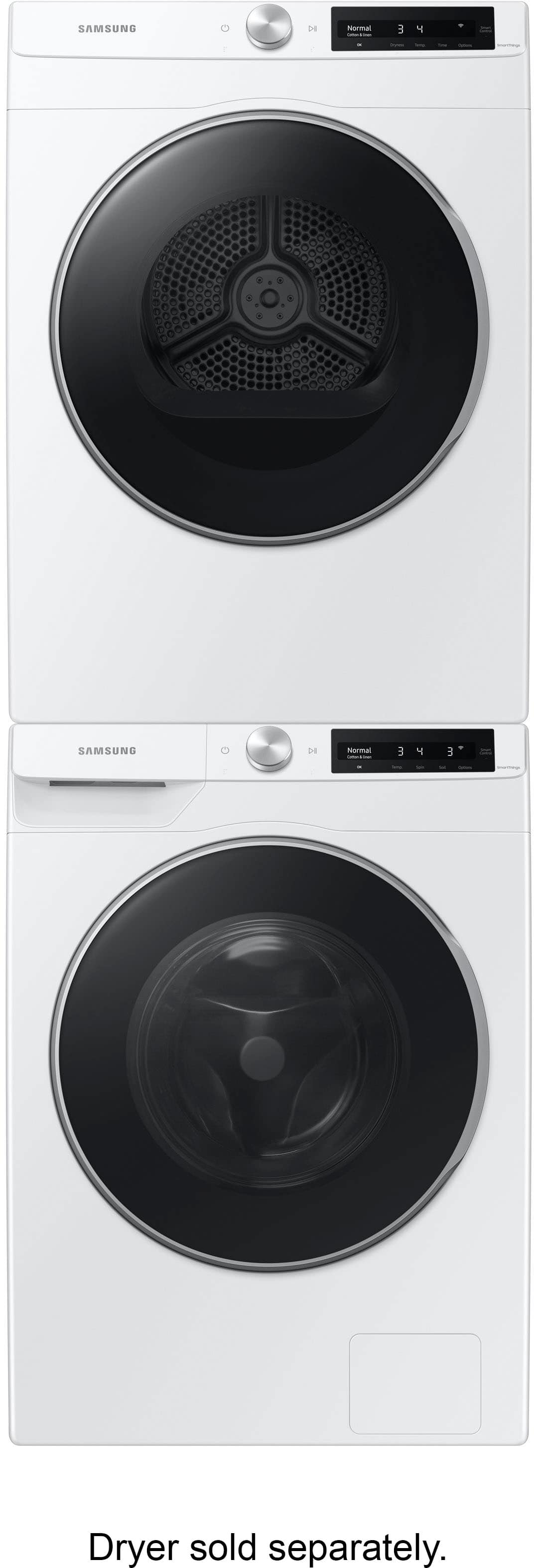 Alt View 18. Samsung - 2.5 Cu. Ft. High-Efficiency Stackable Smart Front Load Washer with Steam and AI Smart Dial - White.