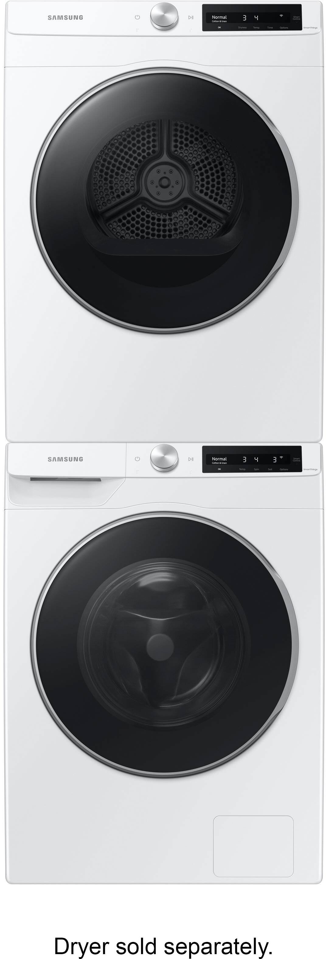 Alt View 18. Samsung - 2.5 Cu. Ft. High-Efficiency Stackable Smart Front Load Washer with Steam and AI Smart Dial - White.