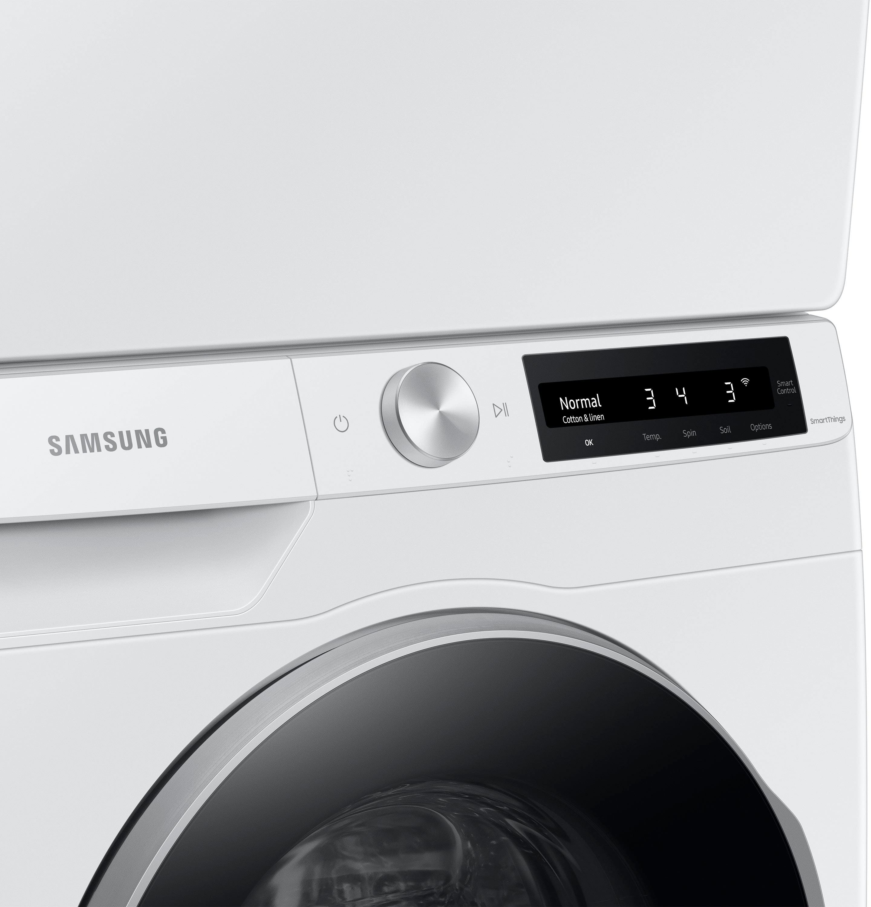 Alt View 19. Samsung - 2.5 Cu. Ft. High-Efficiency Stackable Smart Front Load Washer with Steam and AI Smart Dial - White.