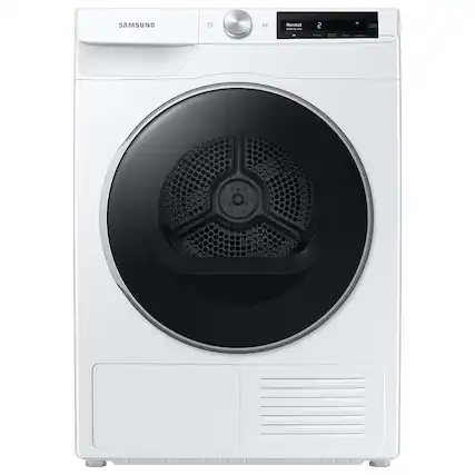 Front. Samsung - 4.0 Cu. Ft. Stackable Smart Electric Dryer with Ventless Heat Pump - White.