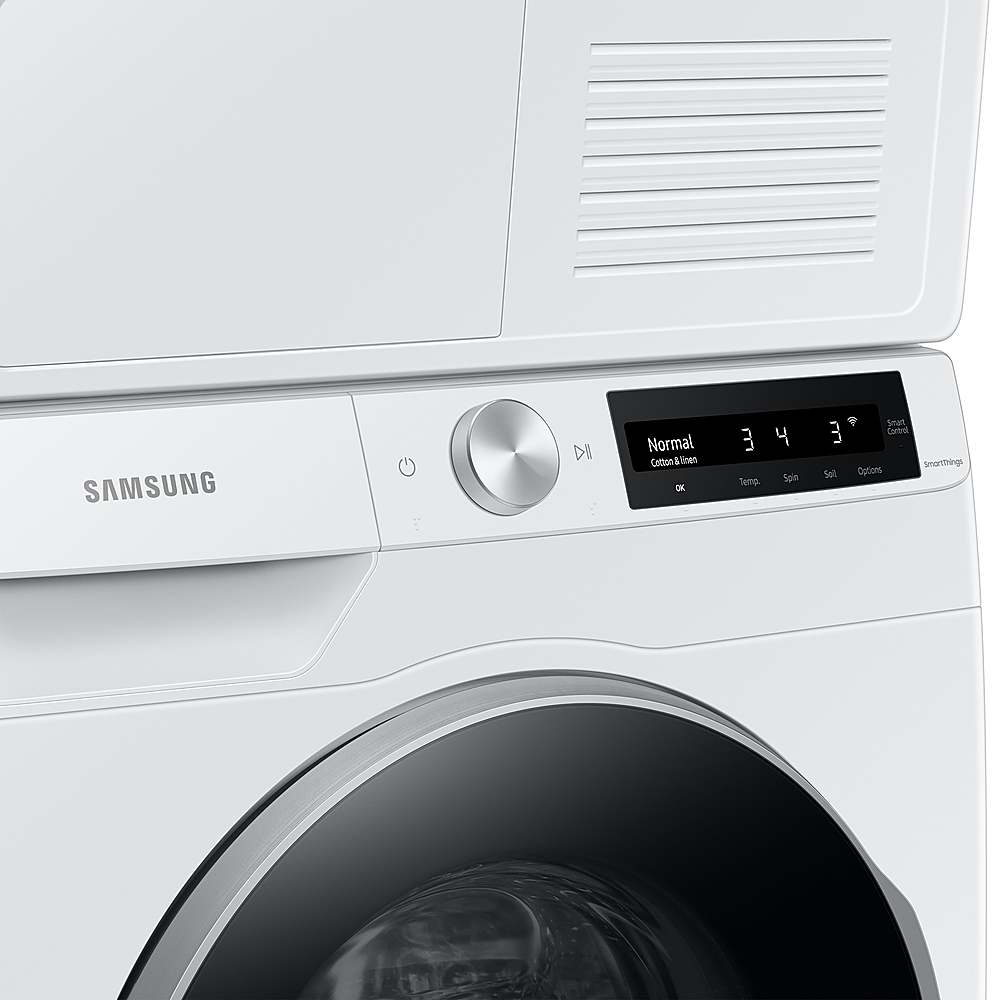 Alt View 18. Samsung - 4.0 Cu. Ft. Stackable Smart Electric Dryer with Ventless Heat Pump - White.