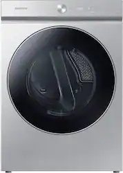 Samsung - BESPOKE 7.6 Cu. Ft. Stackable Smart Electric Dryer with Steam and AI Optimal Dry - Silver Steel - Front_Zoom