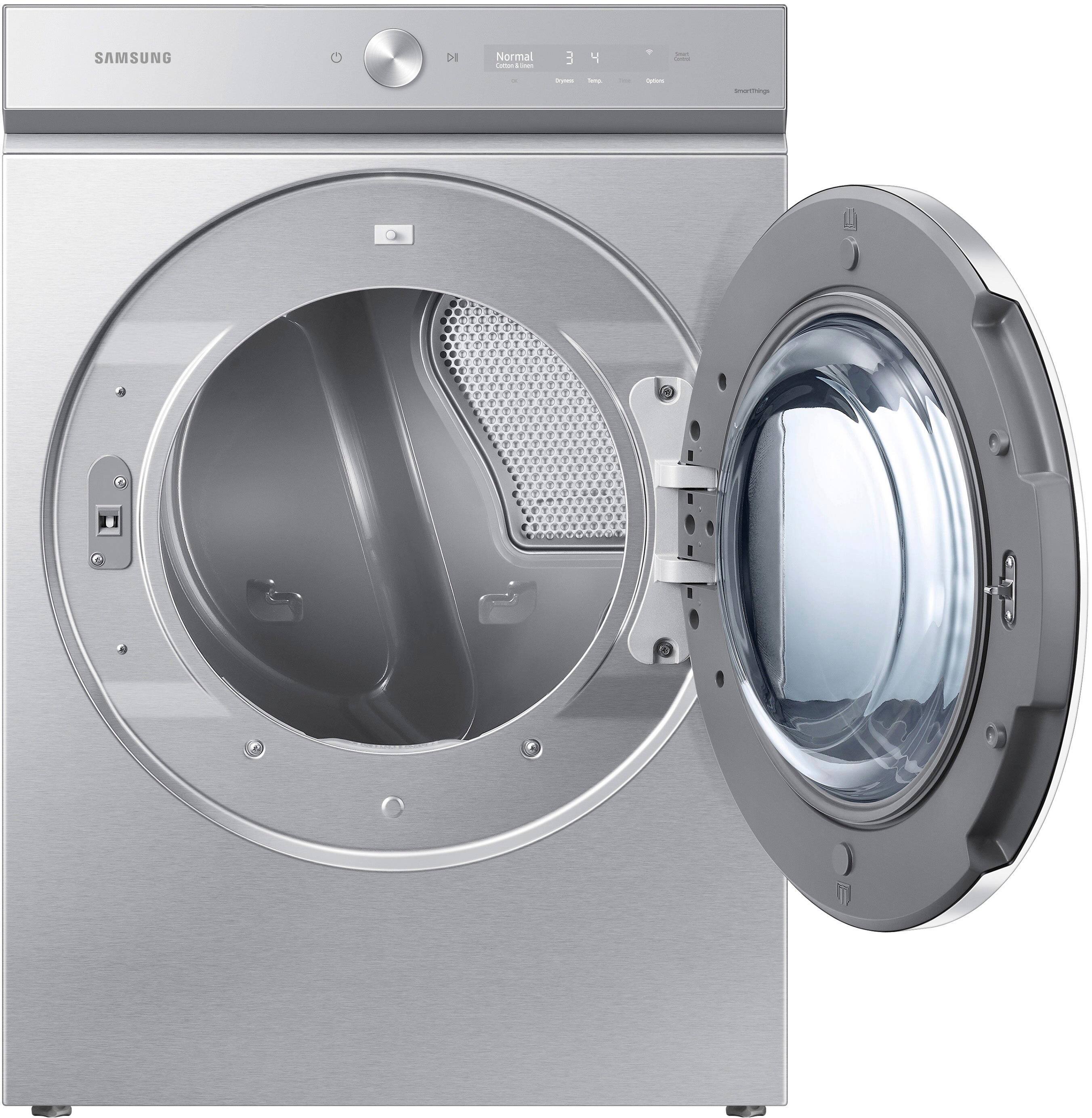Alt View 13. Samsung - BESPOKE 7.6 Cu. Ft. Stackable Smart Electric Dryer with Steam and AI Optimal Dry - Silver Steel.