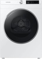 Samsung - 4.0 Cu. Ft. Stackable Smart Electric Dryer with AI Smart Dial - White - Front_Zoom