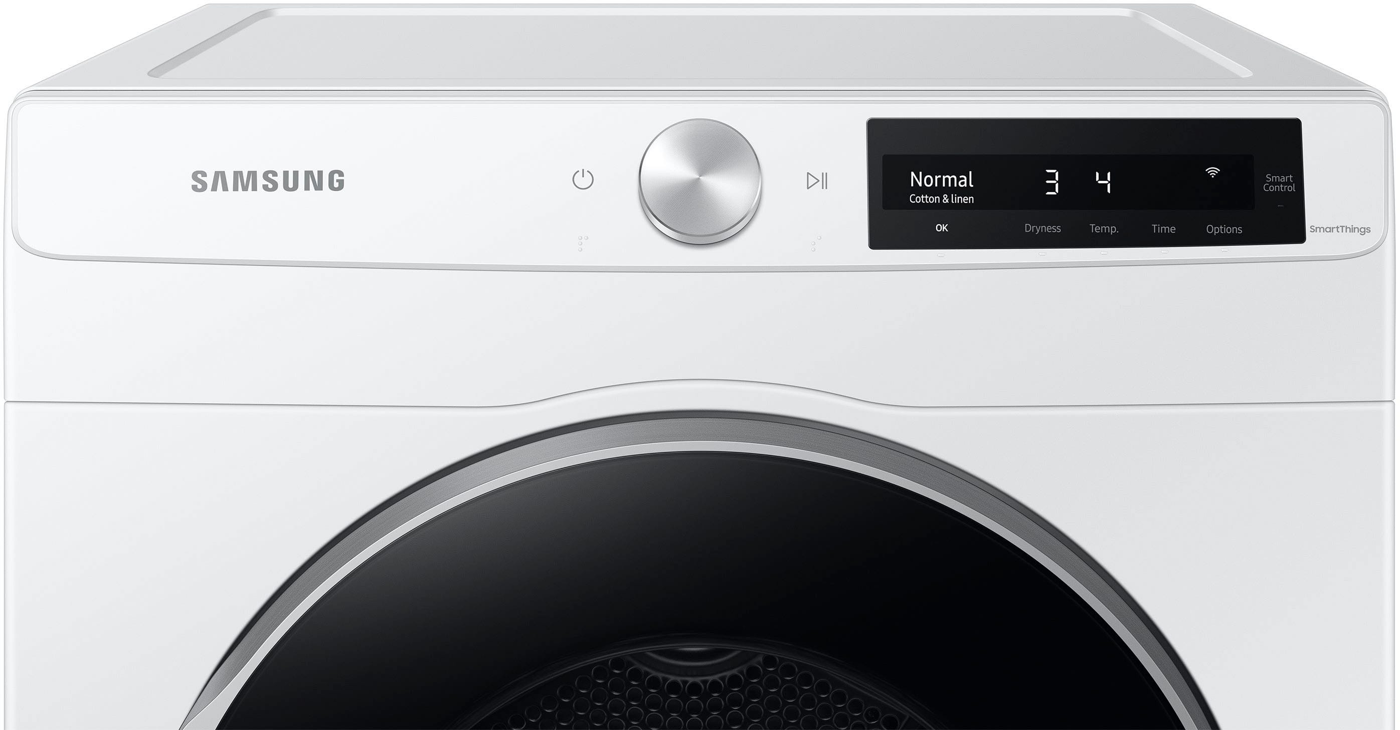 Alt View 11. Samsung - 4.0 Cu. Ft. Stackable Smart Electric Dryer with AI Smart Dial - White.