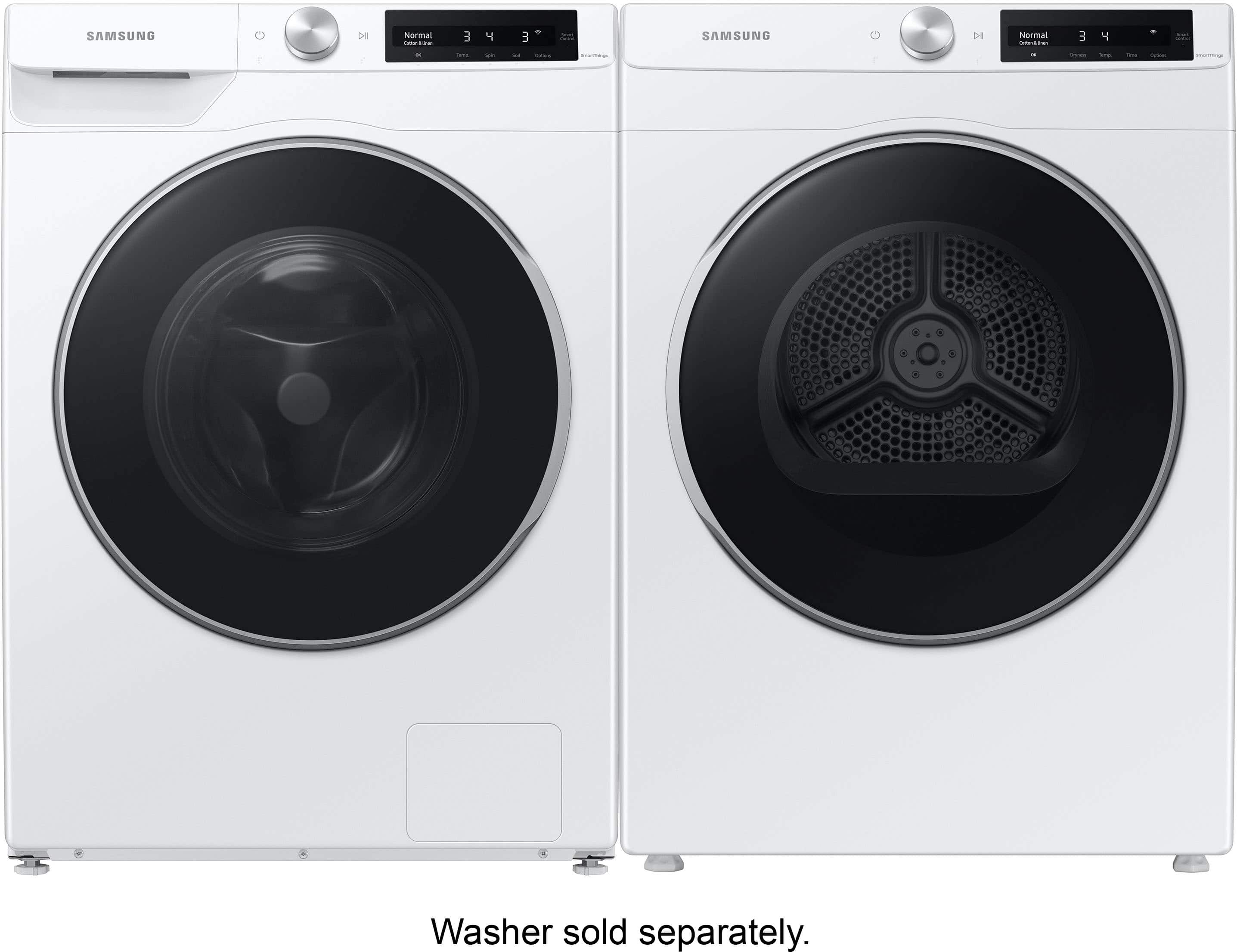 Alt View 15. Samsung - 4.0 Cu. Ft. Stackable Smart Electric Dryer with AI Smart Dial - White.
