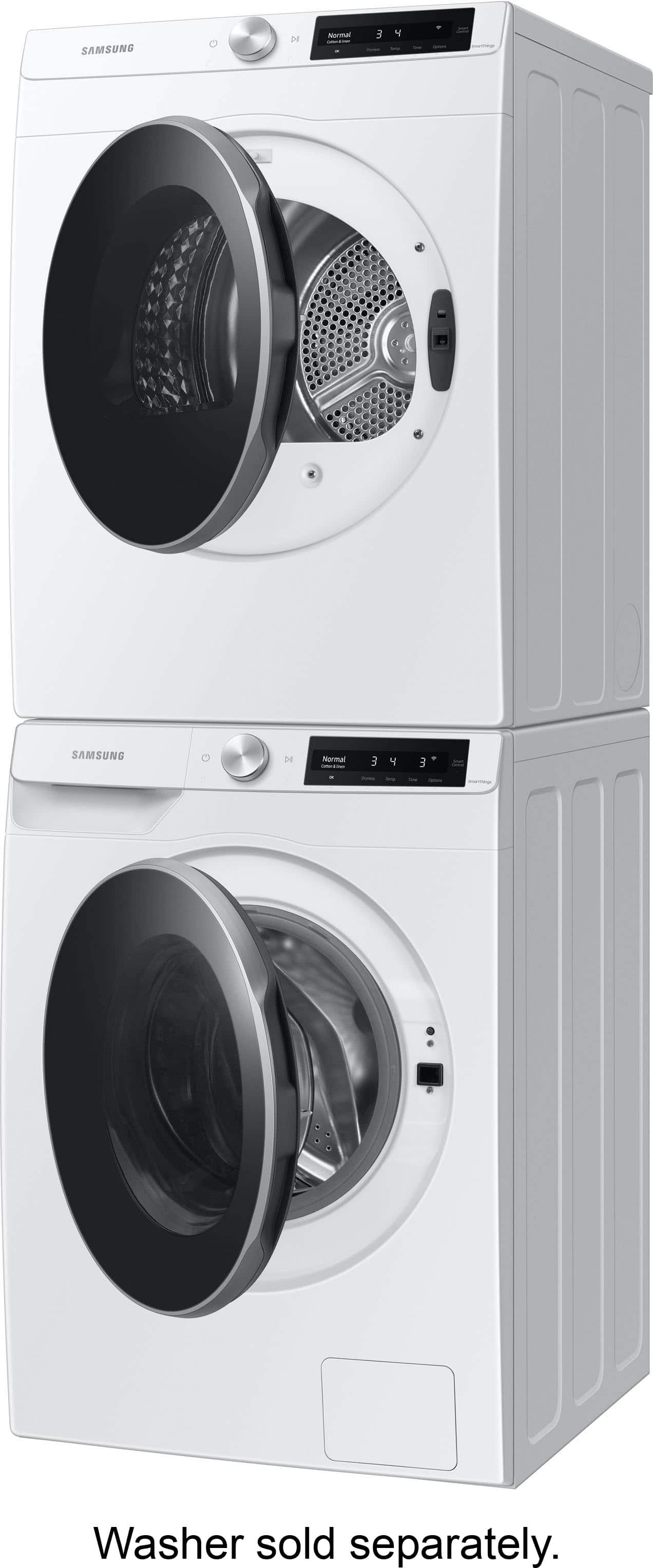 Alt View 16. Samsung - 4.0 Cu. Ft. Stackable Smart Electric Dryer with AI Smart Dial - White.