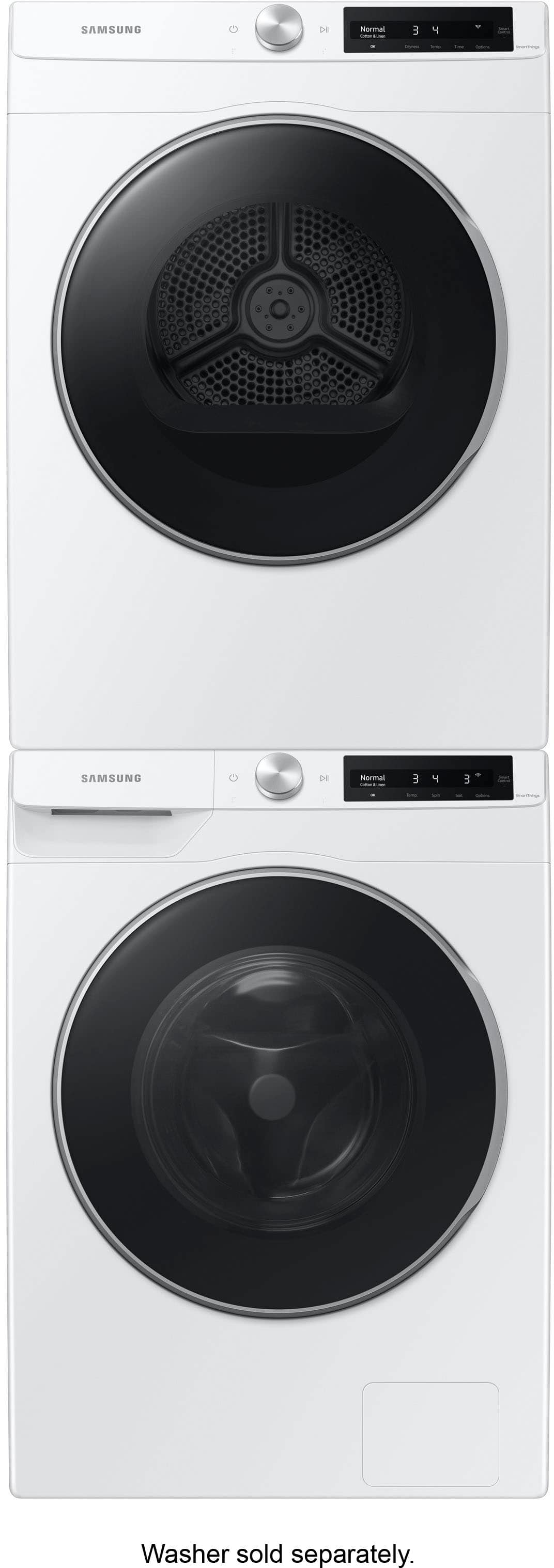 Alt View 17. Samsung - 4.0 Cu. Ft. Stackable Smart Electric Dryer with AI Smart Dial - White.