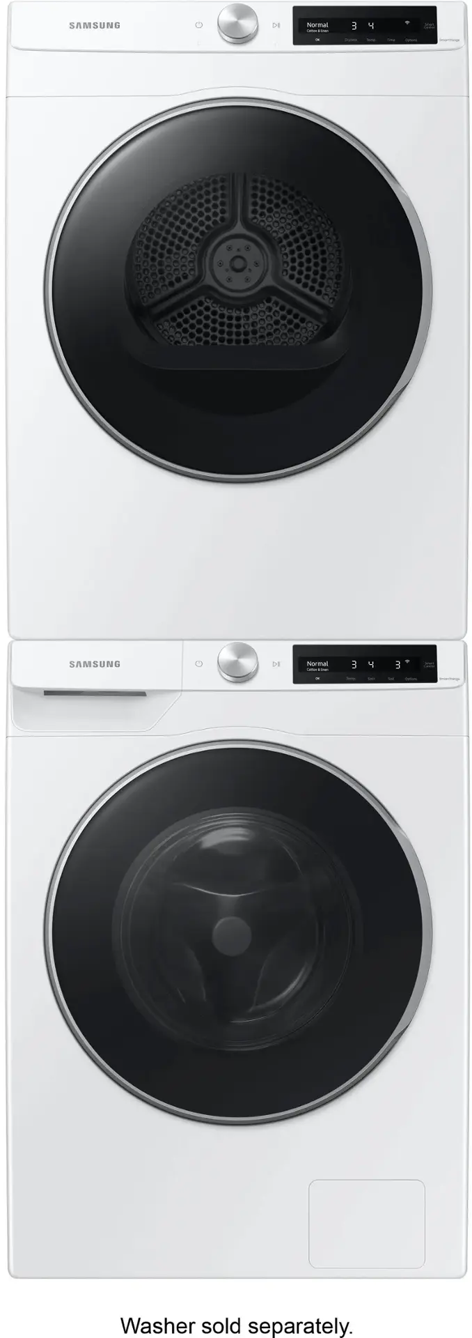 Alt View 17. Samsung - 4.0 Cu. Ft. Stackable Smart Electric Dryer with AI Smart Dial - White.