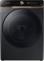 Samsung - 4.6 cu. ft. Large Capacity AI Smart Dial Front Load Washer with Auto Dispense and Super Speed Wash - Brushed Black - Front_Zoom