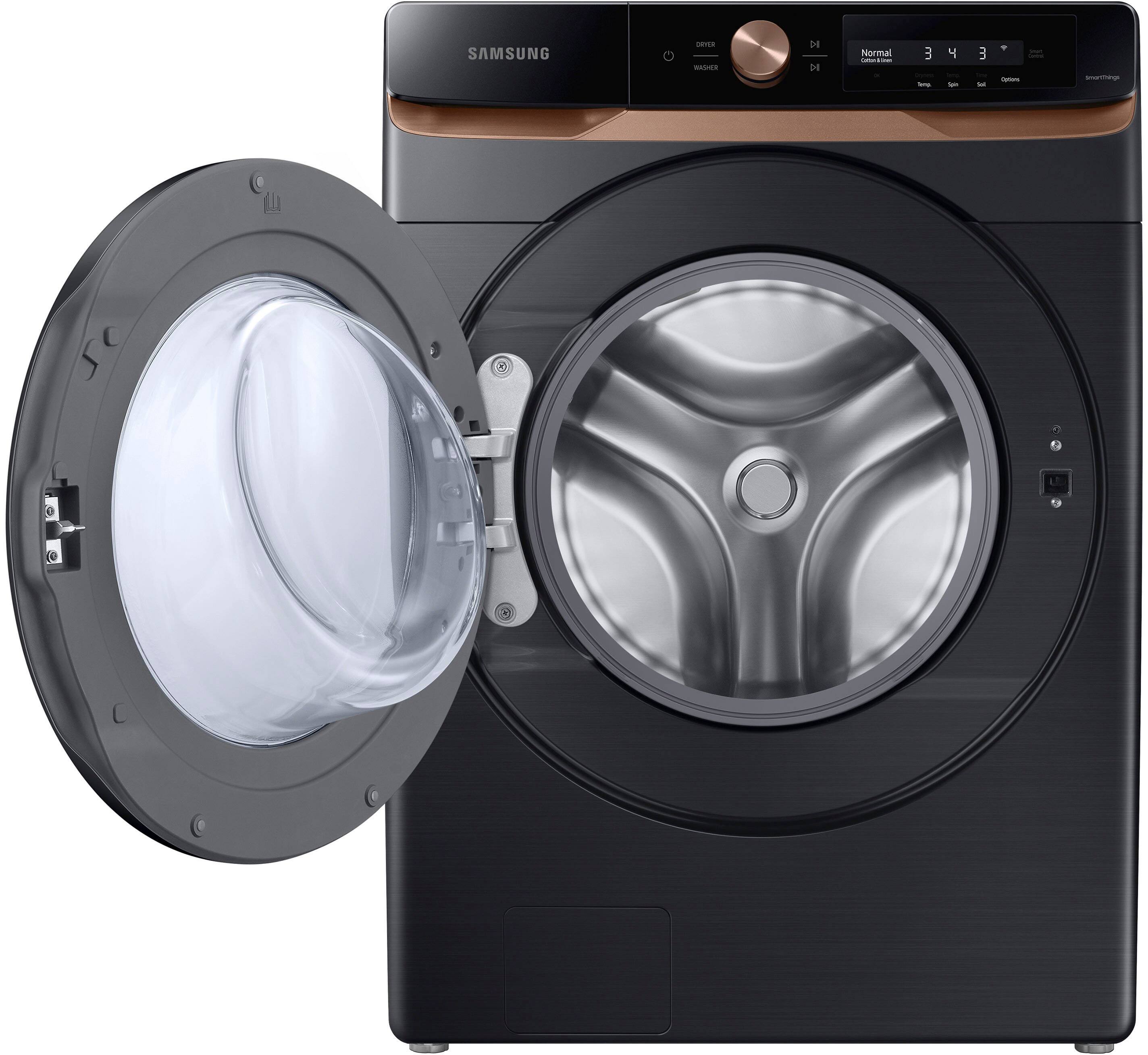 Alt View 14. Samsung - 4.6 cu. ft. Large Capacity AI Smart Dial Front Load Washer with Auto Dispense and Super Speed Wash - Brushed Black.