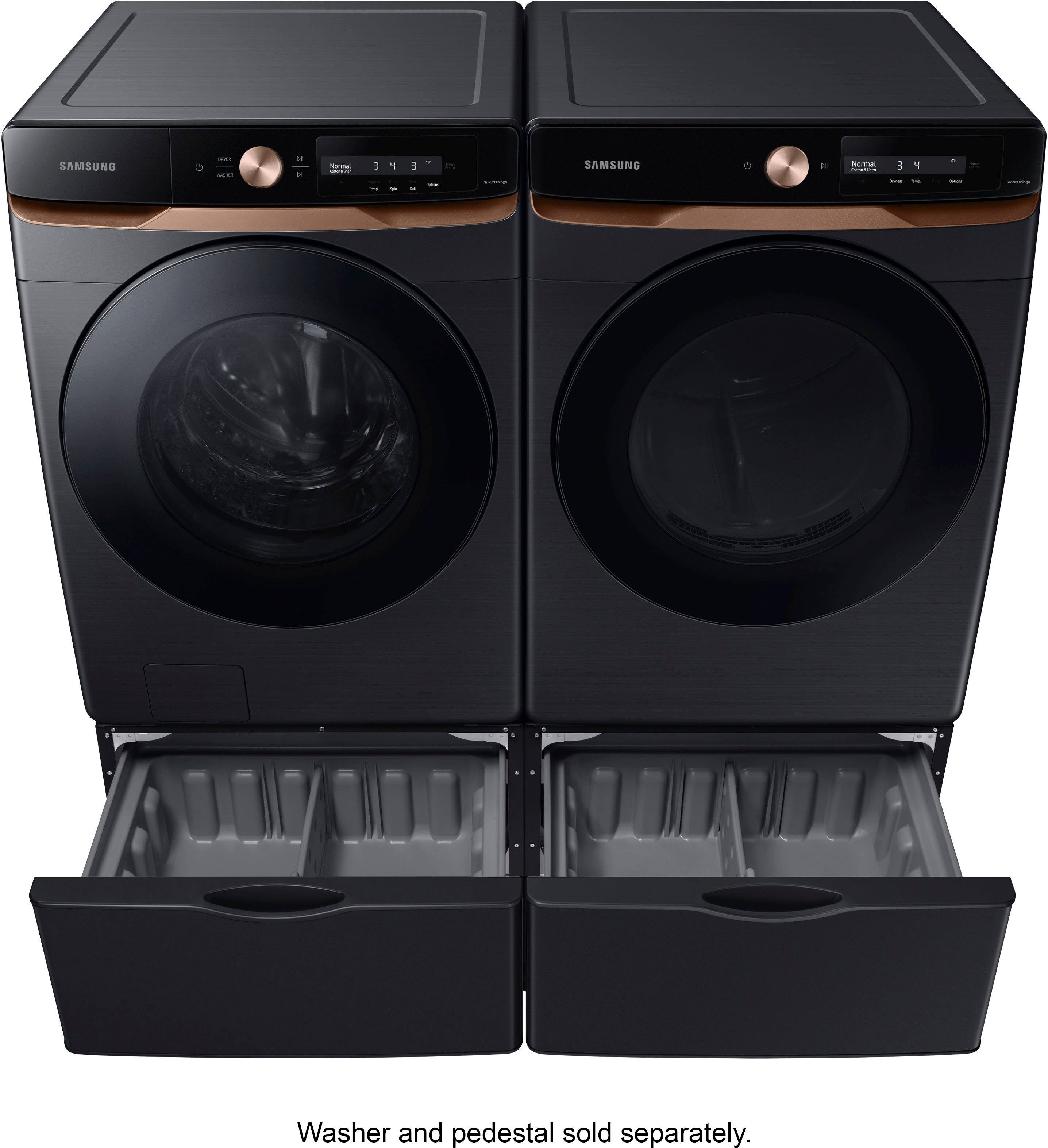 Alt View 20. Samsung - 4.6 cu. ft. Large Capacity AI Smart Dial Front Load Washer with Auto Dispense and Super Speed Wash - Brushed Black.