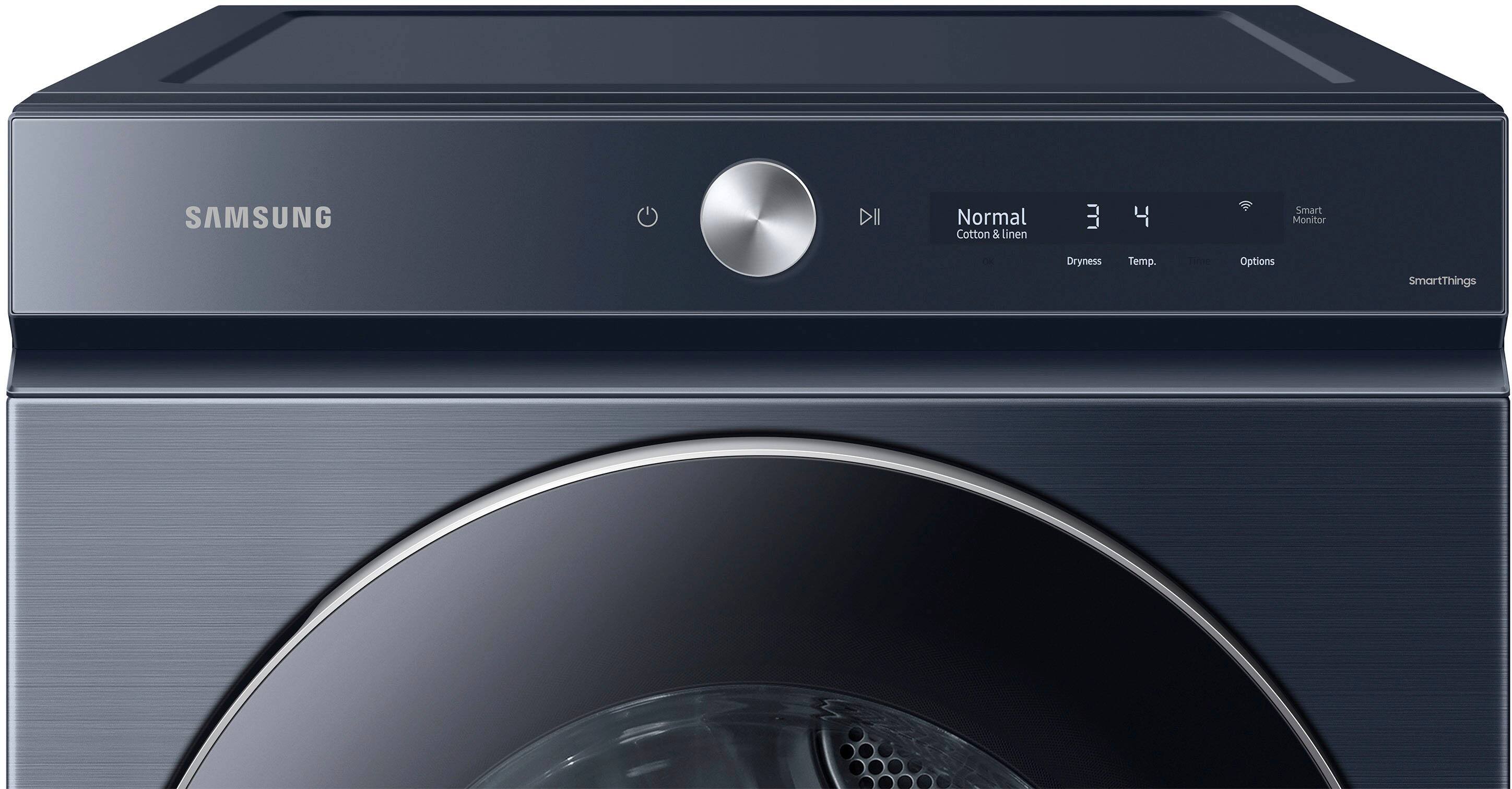 Alt View 11. Samsung - BESPOKE 7.6 Cu. Ft. Stackable Smart Gas Dryer with Steam and AI Optimal Dry - Brushed Navy.