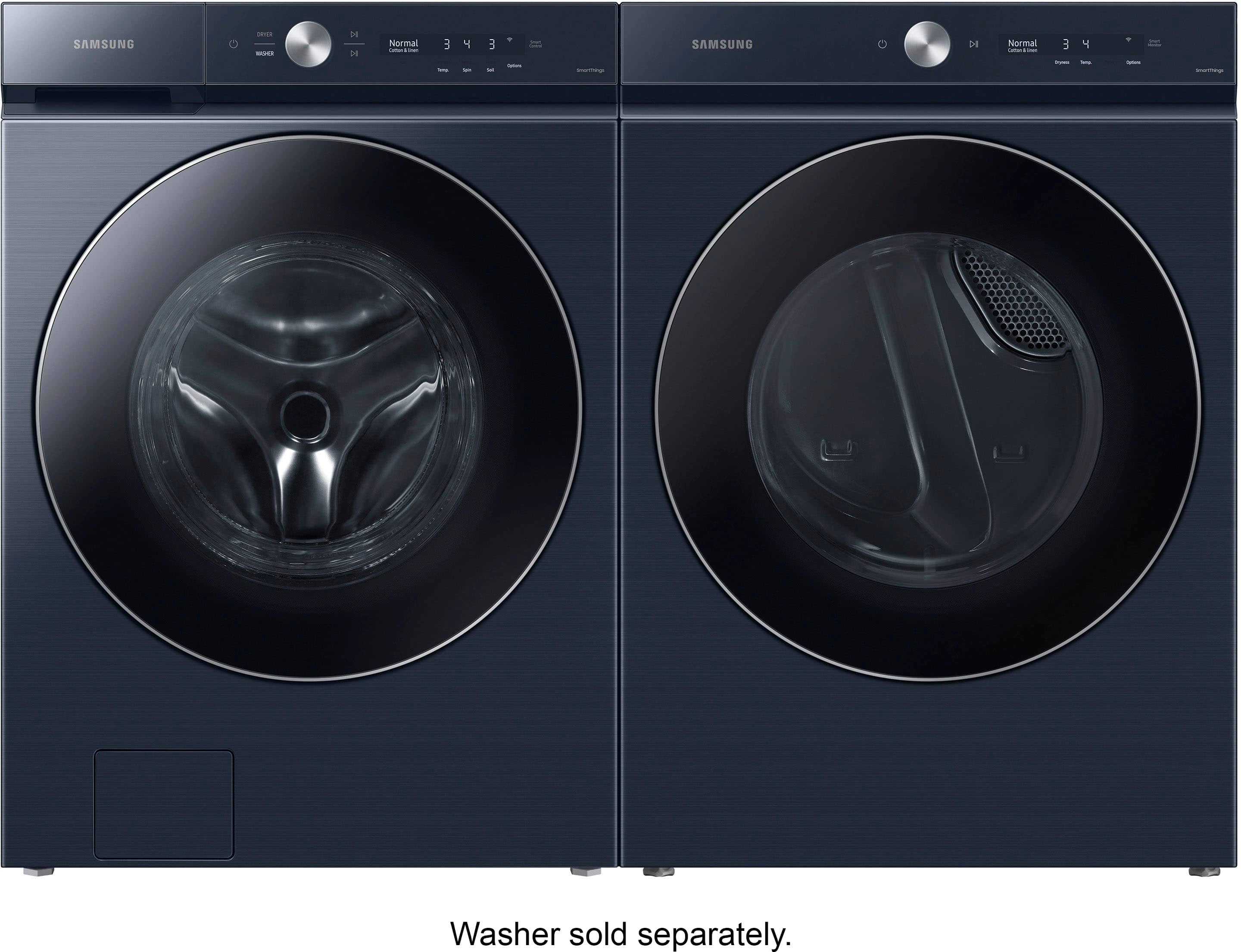 Alt View 16. Samsung - BESPOKE 7.6 Cu. Ft. Stackable Smart Gas Dryer with Steam and AI Optimal Dry - Brushed Navy.