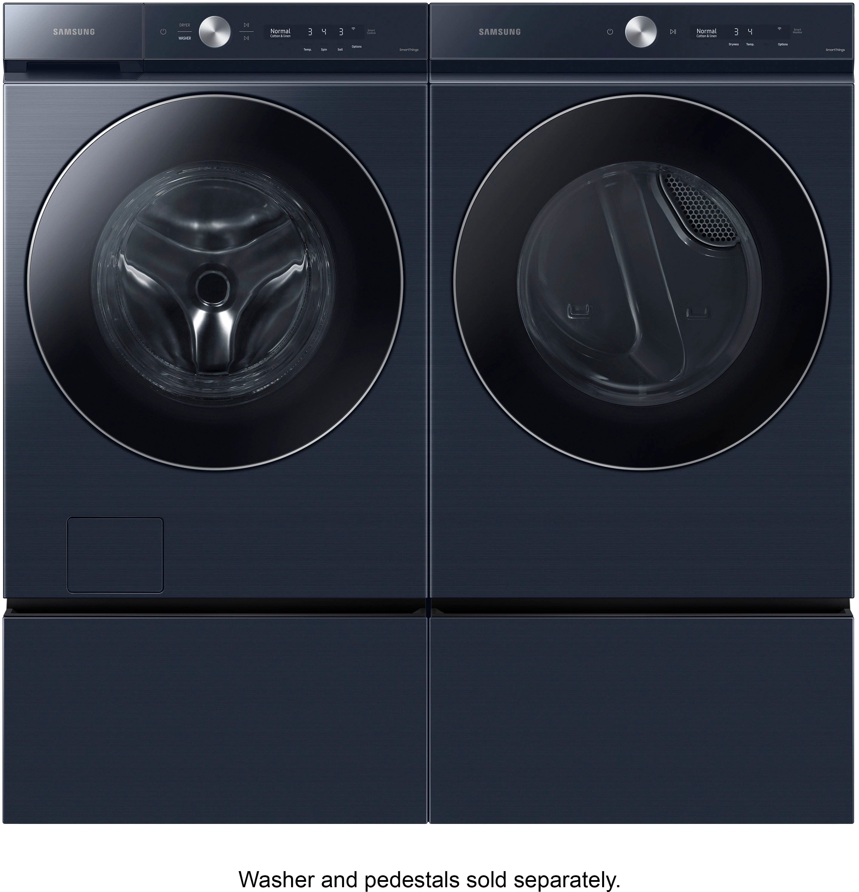 Alt View 17. Samsung - BESPOKE 7.6 Cu. Ft. Stackable Smart Gas Dryer with Steam and AI Optimal Dry - Brushed Navy.