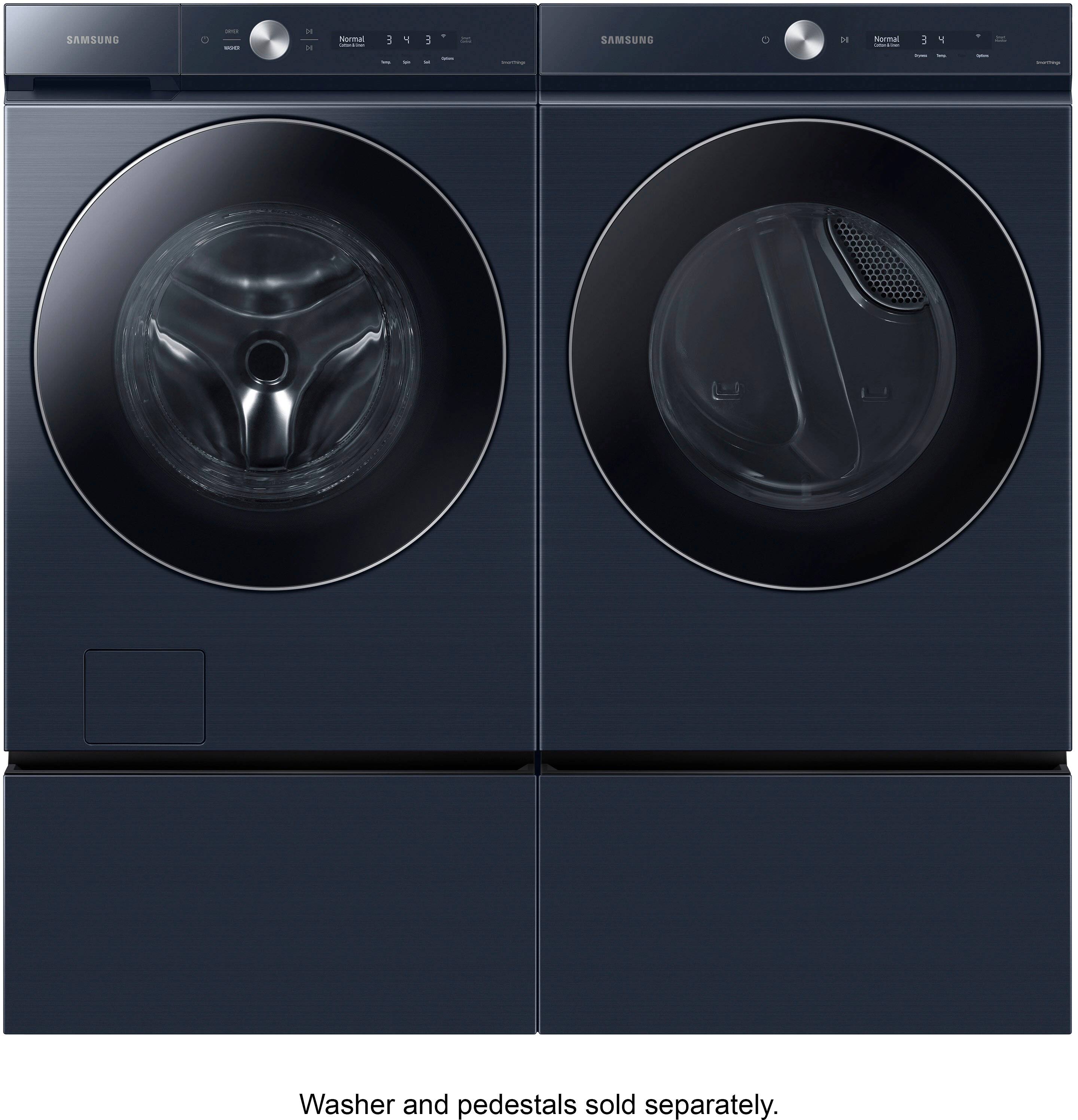 Alt View 17. Samsung - BESPOKE 7.6 Cu. Ft. Stackable Smart Gas Dryer with Steam and AI Optimal Dry - Brushed Navy.