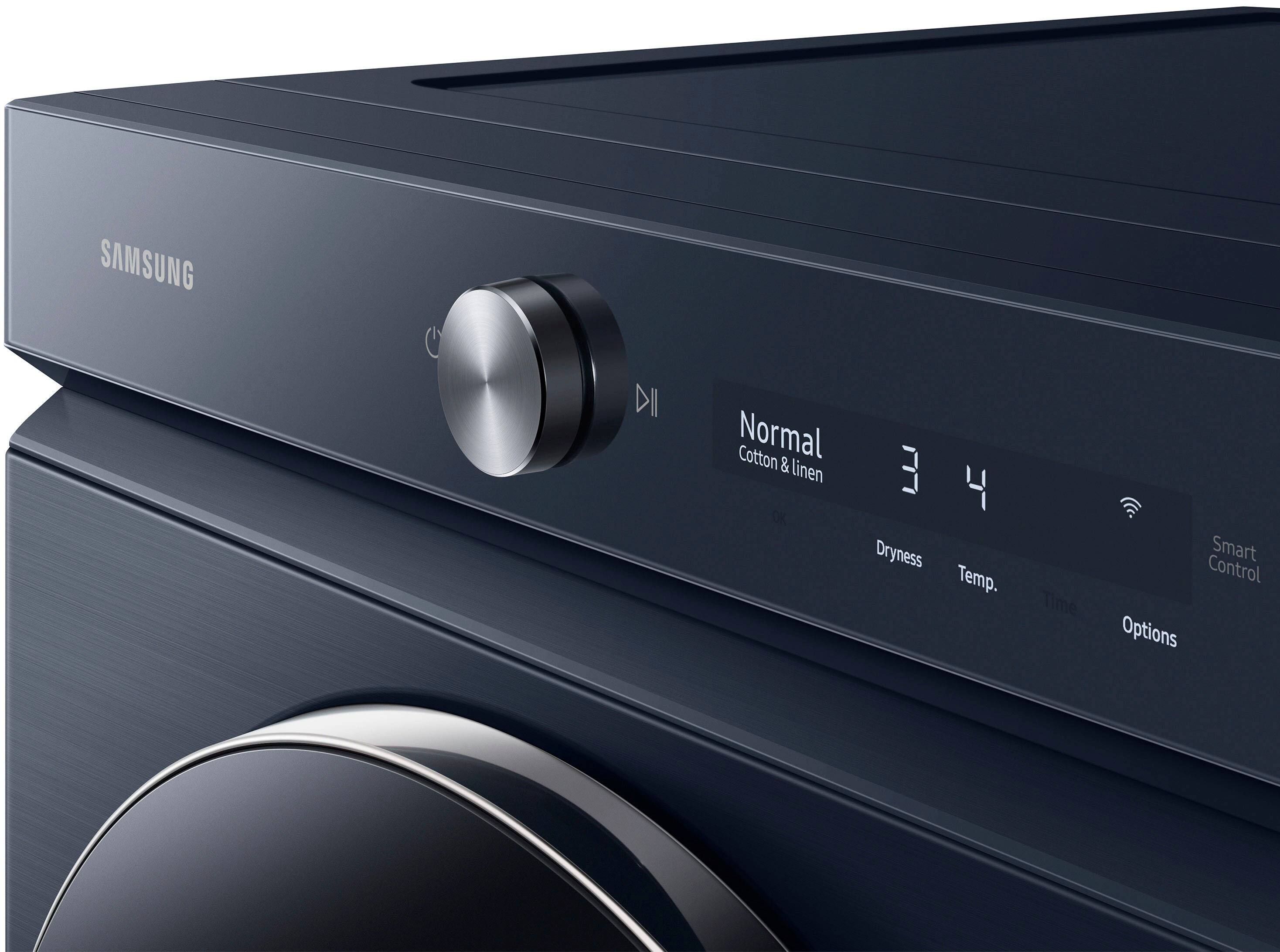 Alt View 21. Samsung - BESPOKE 7.6 Cu. Ft. Stackable Smart Gas Dryer with Steam and AI Optimal Dry - Brushed Navy.