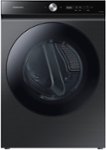 Front. Samsung - BESPOKE 7.6 Cu. Ft. Stackable Smart Electric Dryer with Steam and Super Speed Dry - Brushed Black.