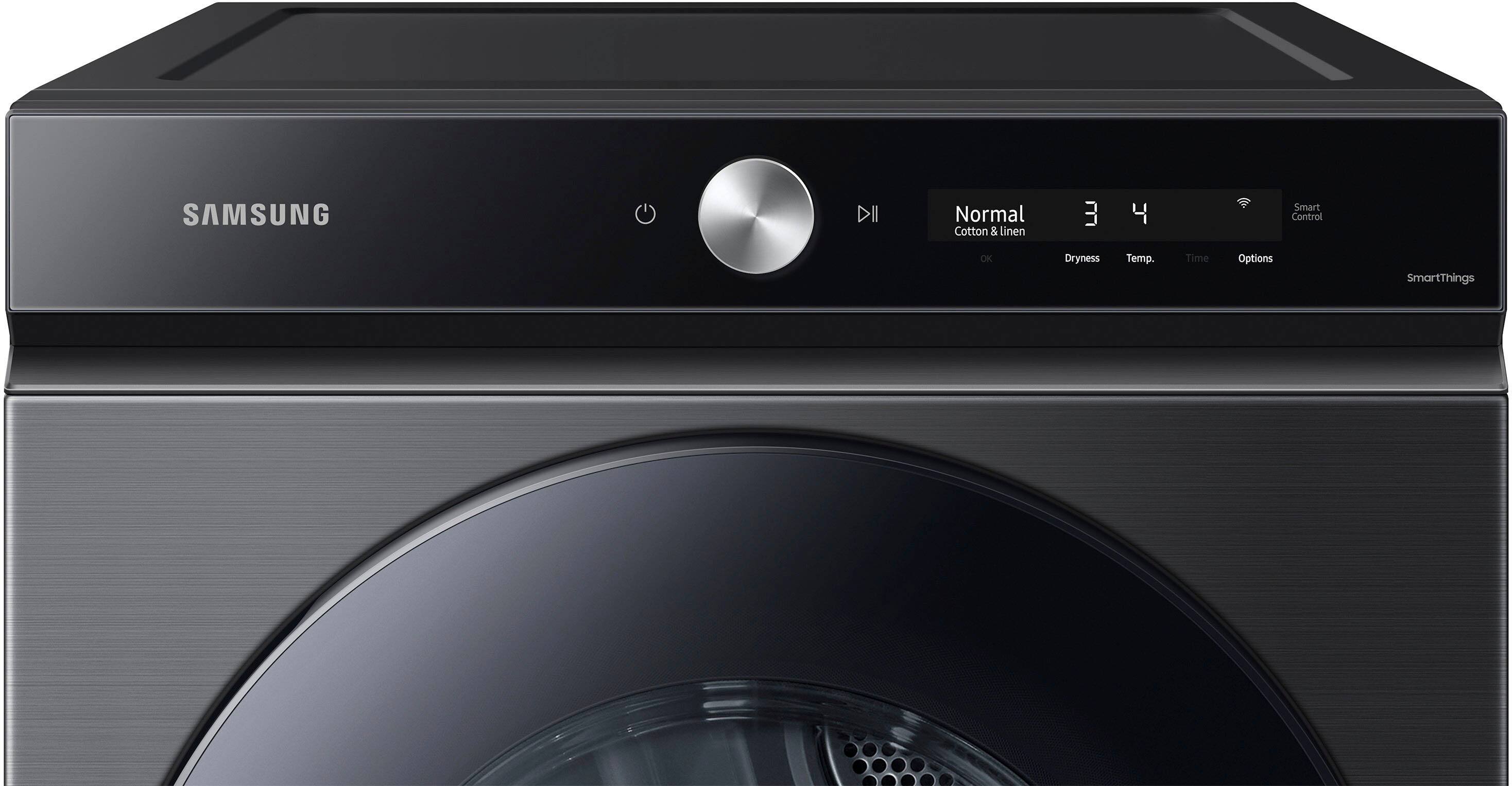 Alt View 11. Samsung - BESPOKE 7.6 Cu. Ft. Stackable Smart Electric Dryer with Steam and Super Speed Dry - Brushed Black.
