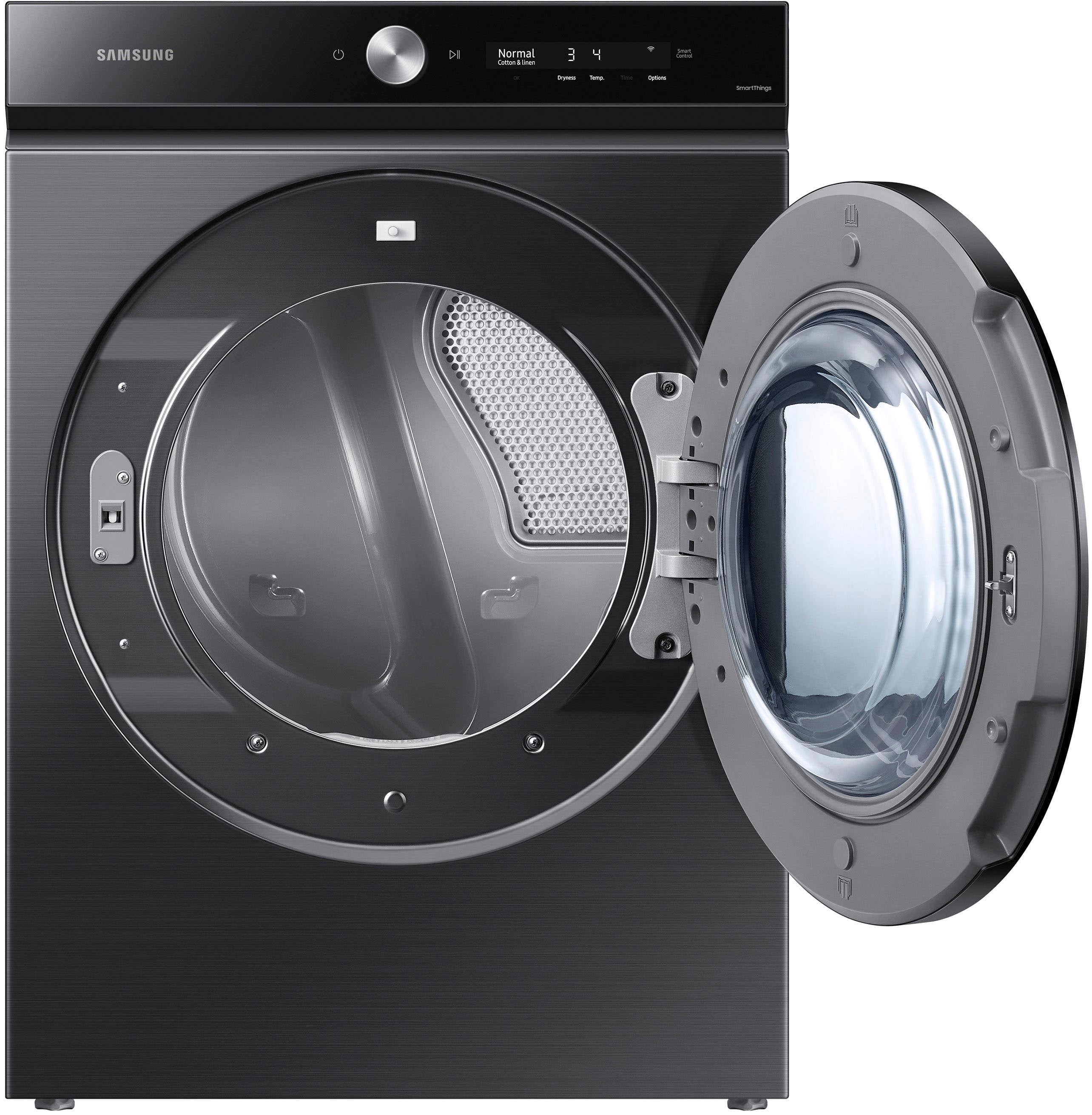 Alt View 13. Samsung - BESPOKE 7.6 Cu. Ft. Stackable Smart Electric Dryer with Steam and Super Speed Dry - Brushed Black.