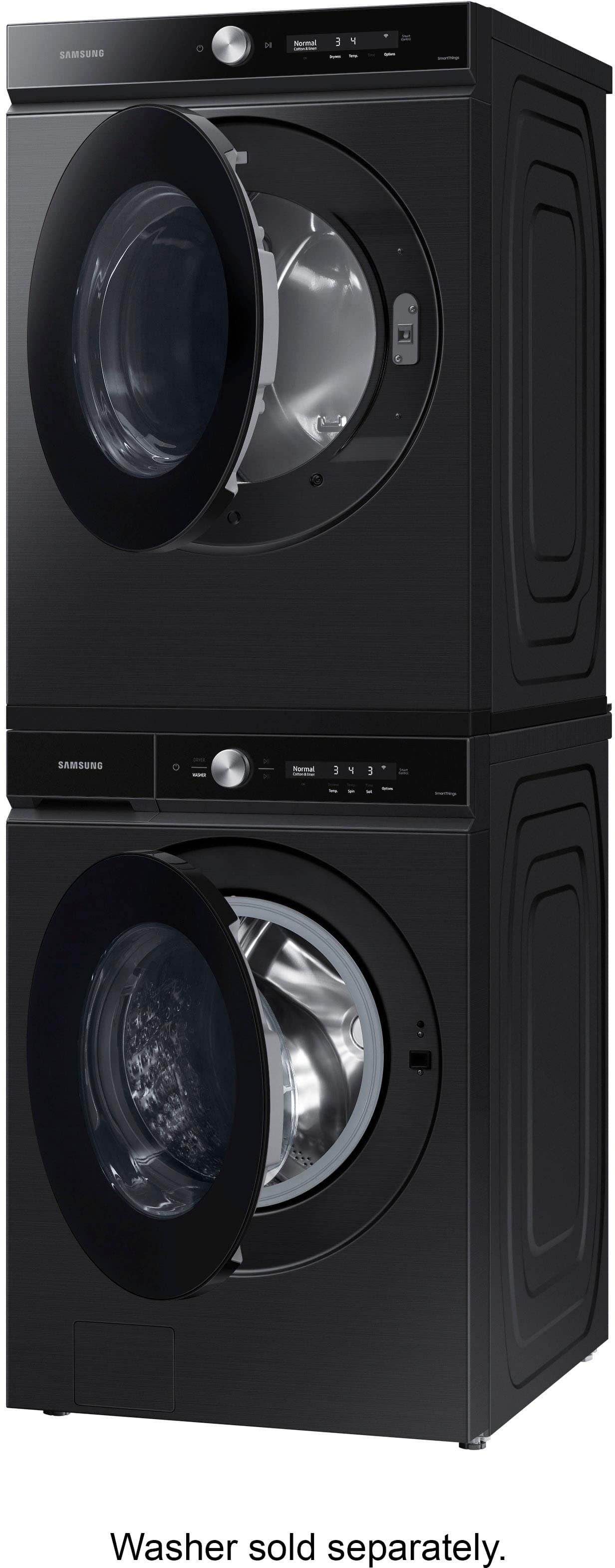 Alt View 17. Samsung - BESPOKE 7.6 Cu. Ft. Stackable Smart Electric Dryer with Steam and Super Speed Dry - Brushed Black.