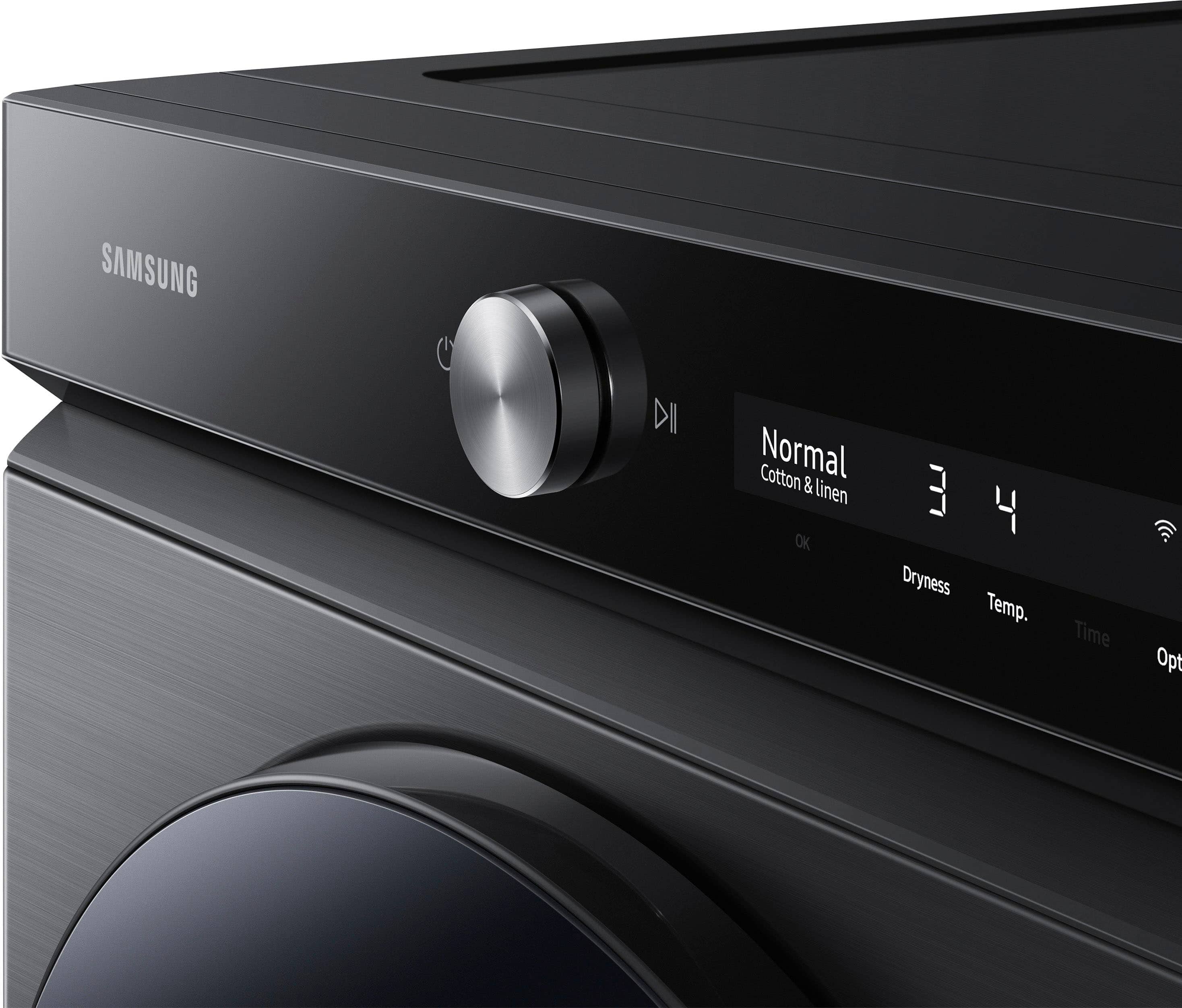 Alt View 19. Samsung - BESPOKE 7.6 Cu. Ft. Stackable Smart Electric Dryer with Steam and Super Speed Dry - Brushed Black.