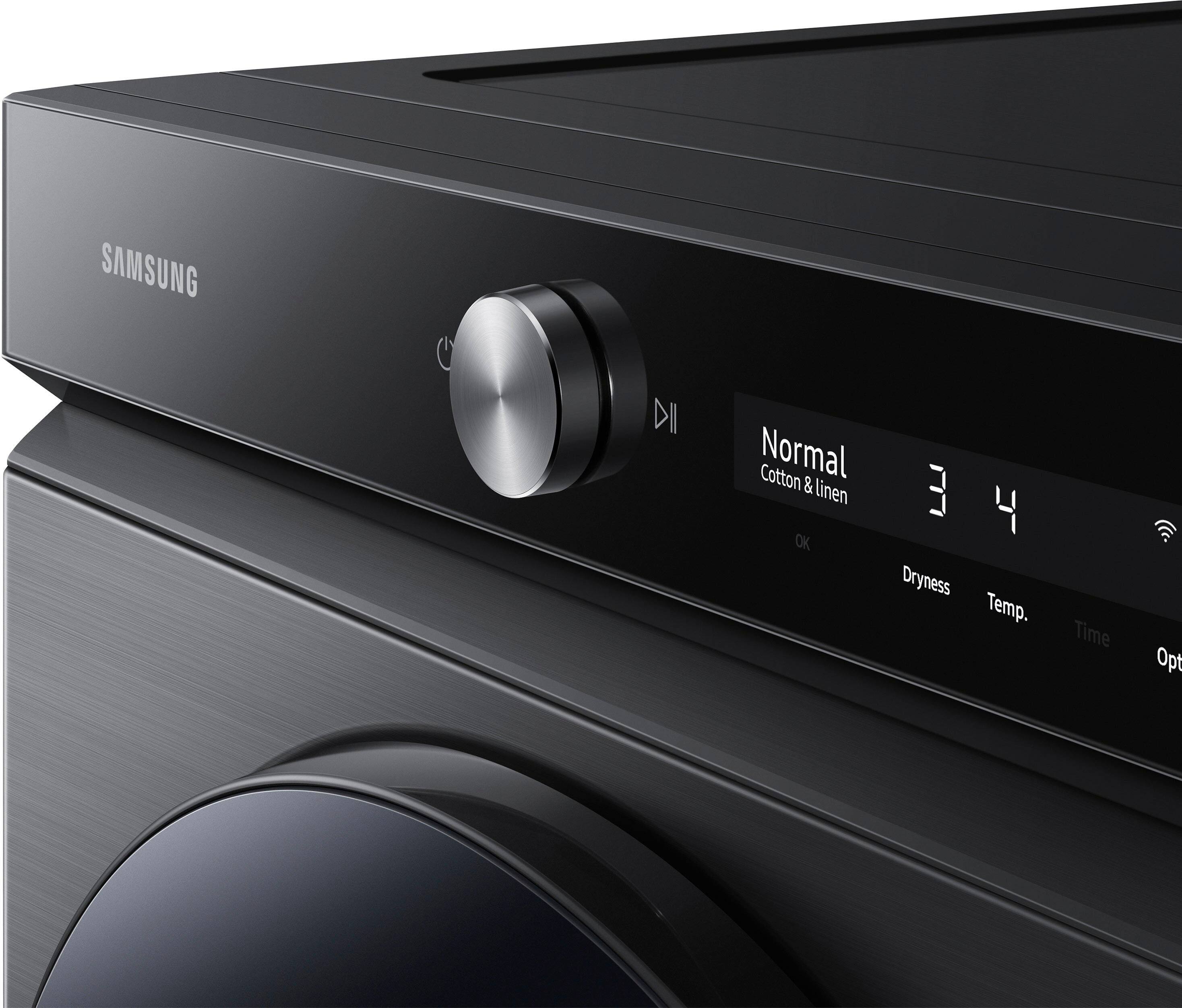 Alt View 19. Samsung - BESPOKE 7.6 Cu. Ft. Stackable Smart Electric Dryer with Steam and Super Speed Dry - Brushed Black.