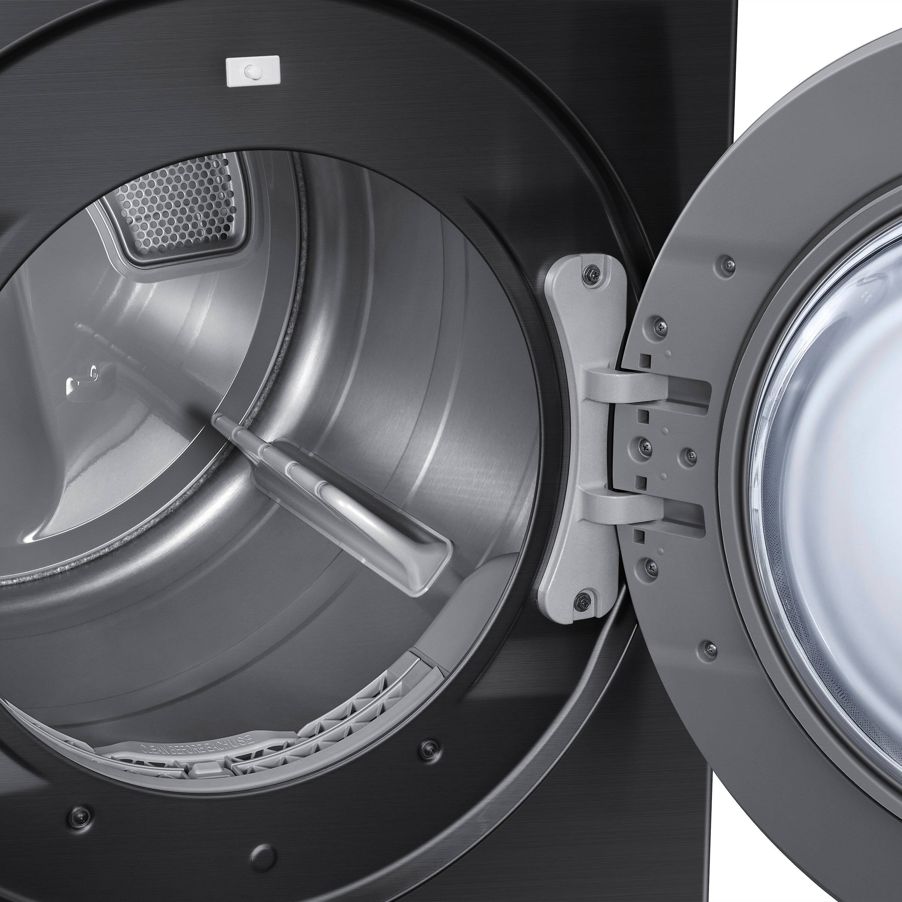 Alt View 20. Samsung - BESPOKE 7.6 Cu. Ft. Stackable Smart Electric Dryer with Steam and Super Speed Dry - Brushed Black.