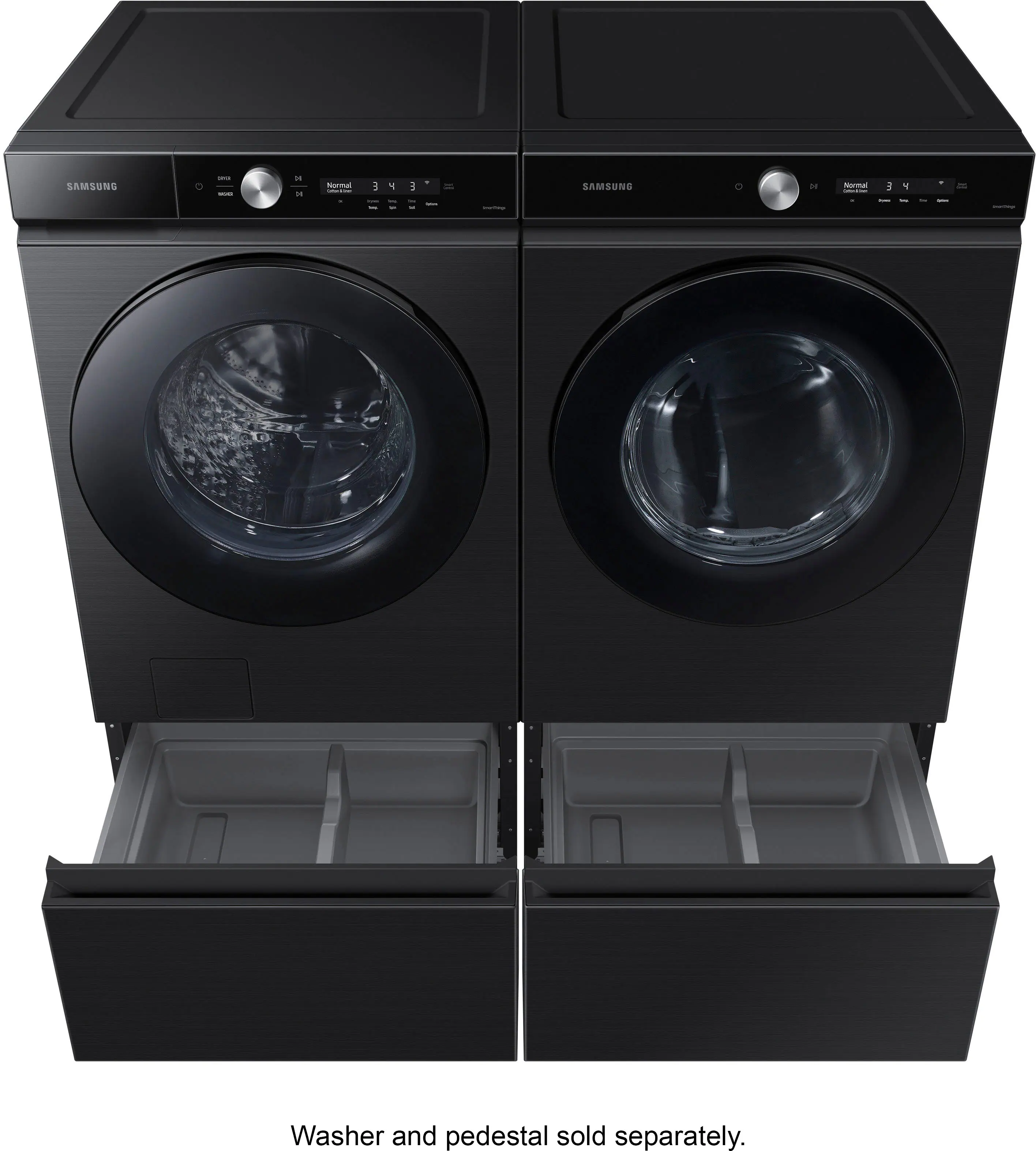 Alt View 22. Samsung - BESPOKE 7.6 Cu. Ft. Stackable Smart Electric Dryer with Steam and Super Speed Dry - Brushed Black.
