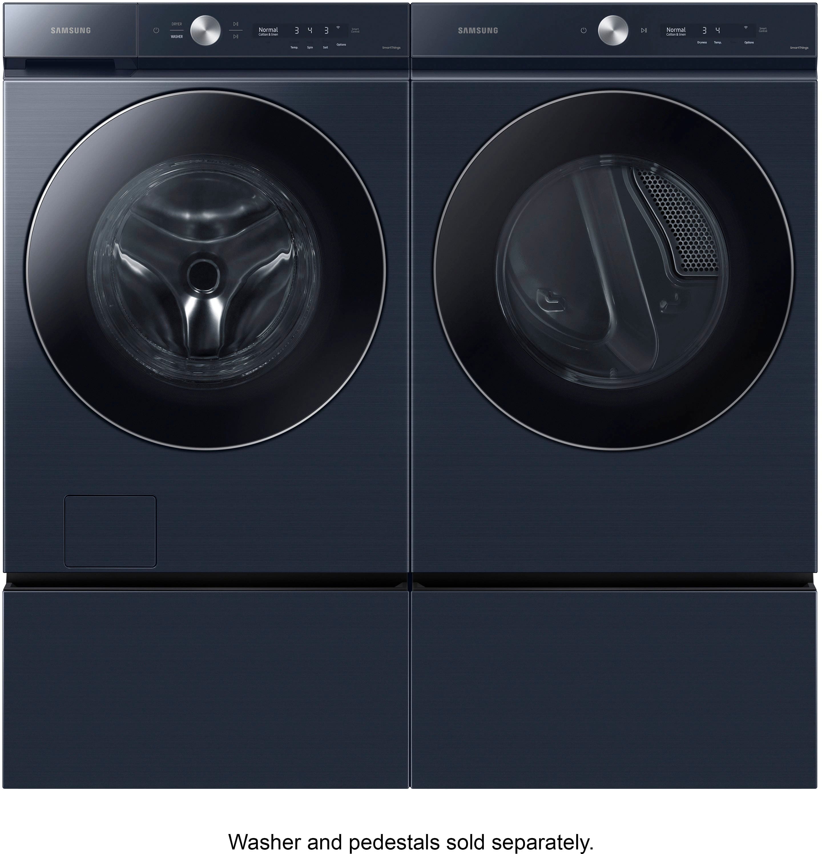 Alt View 15. Samsung - BESPOKE 7.6 Cu. Ft. Stackable Smart Electric Dryer with Steam and AI Optimal Dry - Brushed Navy.