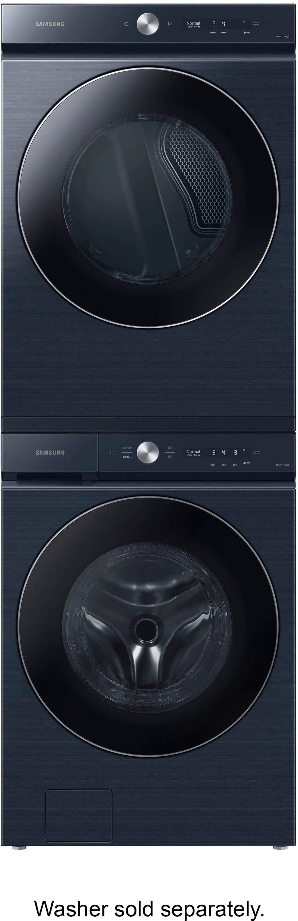 Alt View 16. Samsung - BESPOKE 7.6 Cu. Ft. Stackable Smart Electric Dryer with Steam and AI Optimal Dry - Brushed Navy.