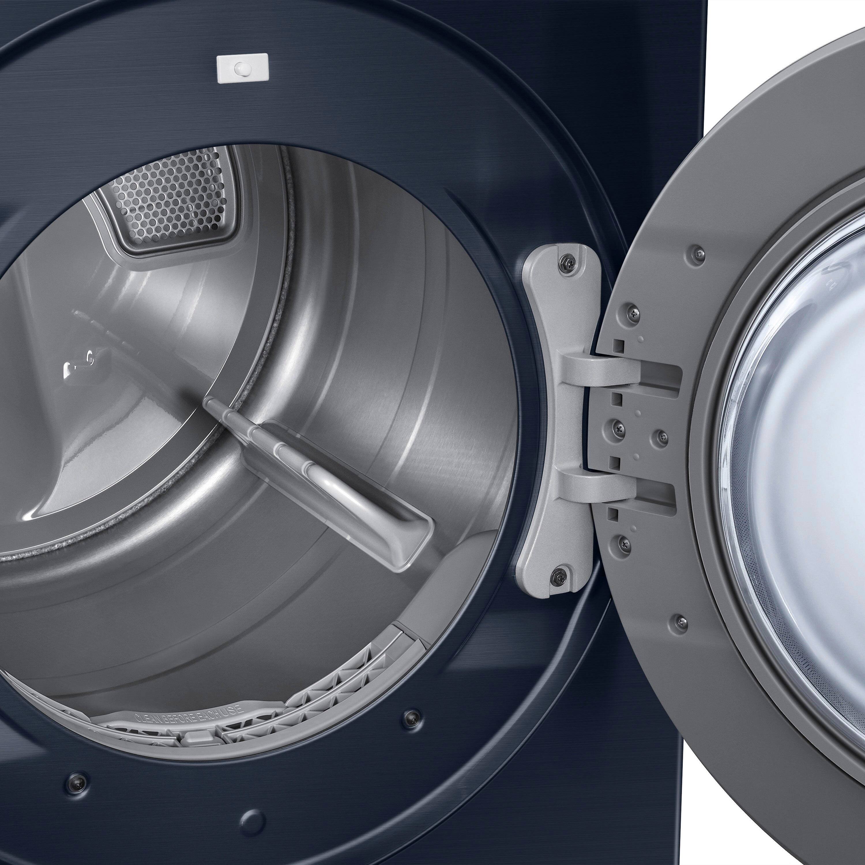 Alt View 20. Samsung - BESPOKE 7.6 Cu. Ft. Stackable Smart Electric Dryer with Steam and AI Optimal Dry - Brushed Navy.
