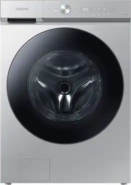 Samsung - BESPOKE 5.3 Cu. Ft. High-Efficiency Stackable Smart Front Load Washer with Steam and Super Speed Wash - Silver Steel