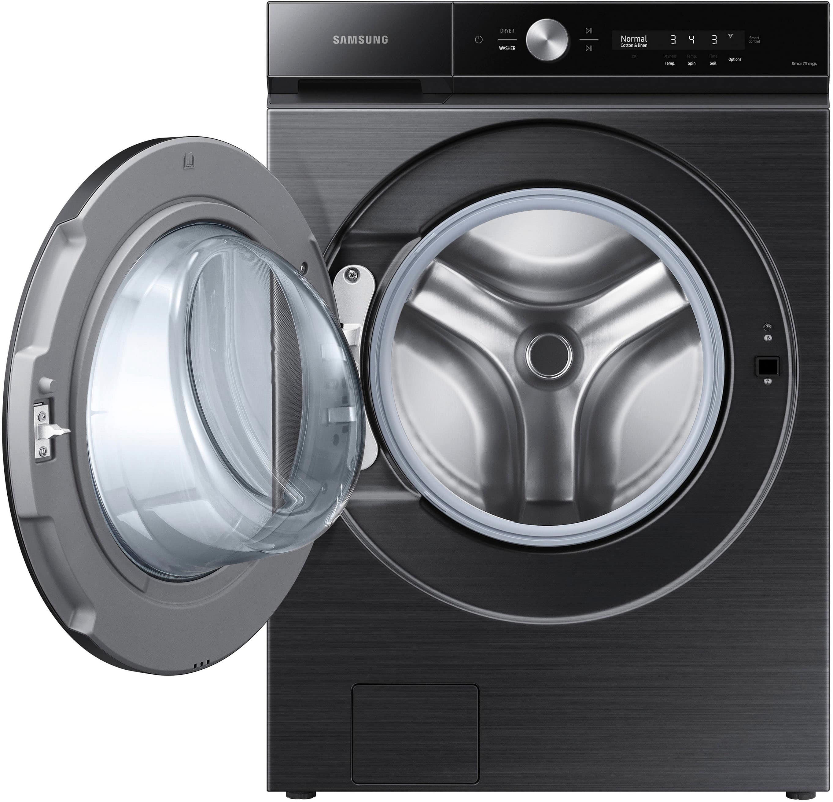 Alt View 13. Samsung - BESPOKE 5.3 Cu. Ft. High-Efficiency Stackable Smart Front Load Washer with Steam and Super Speed Wash - Brushed Black.