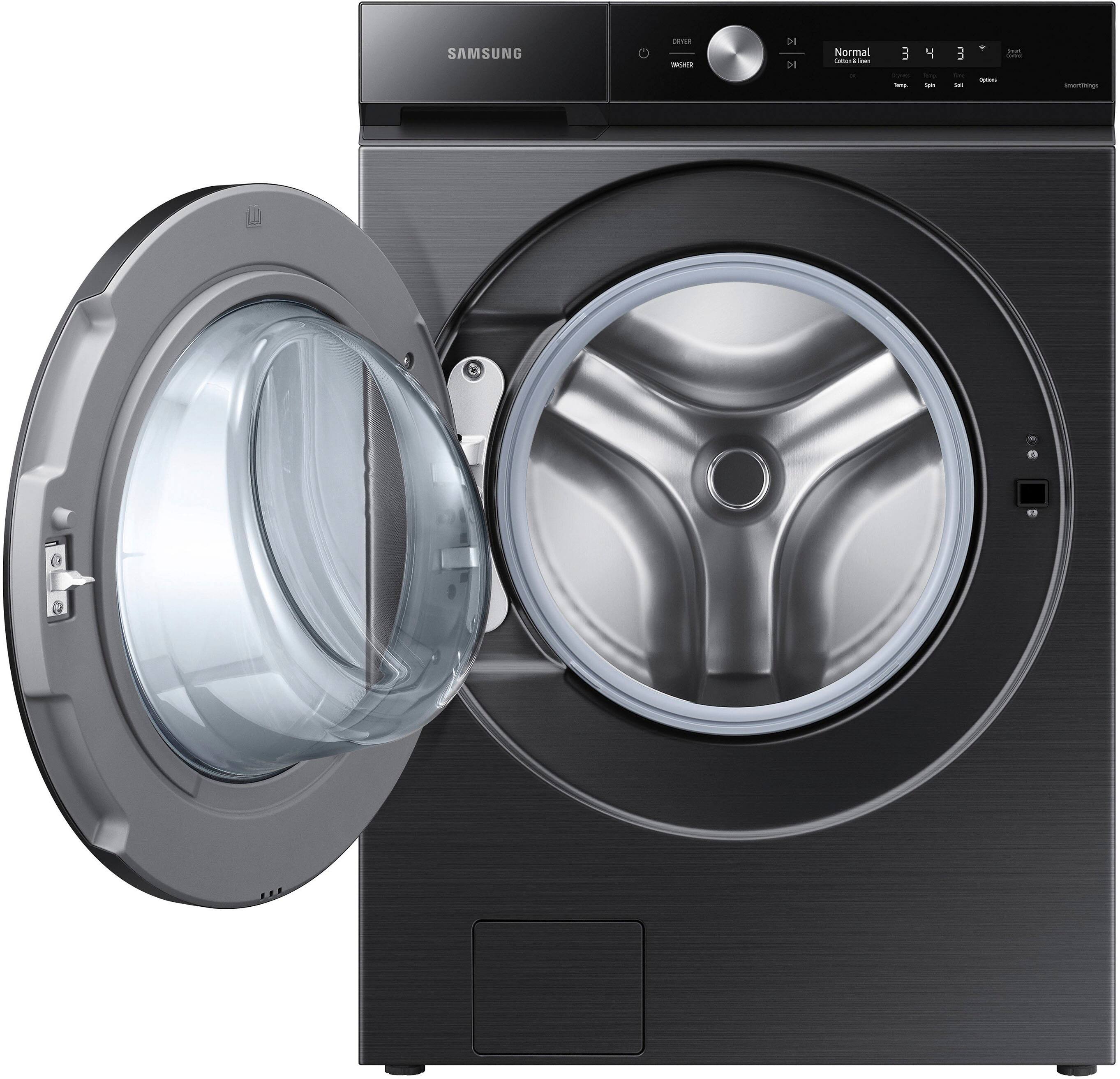 Alt View 13. Samsung - BESPOKE 5.3 Cu. Ft. High-Efficiency Stackable Smart Front Load Washer with Steam and Super Speed Wash - Brushed Black.