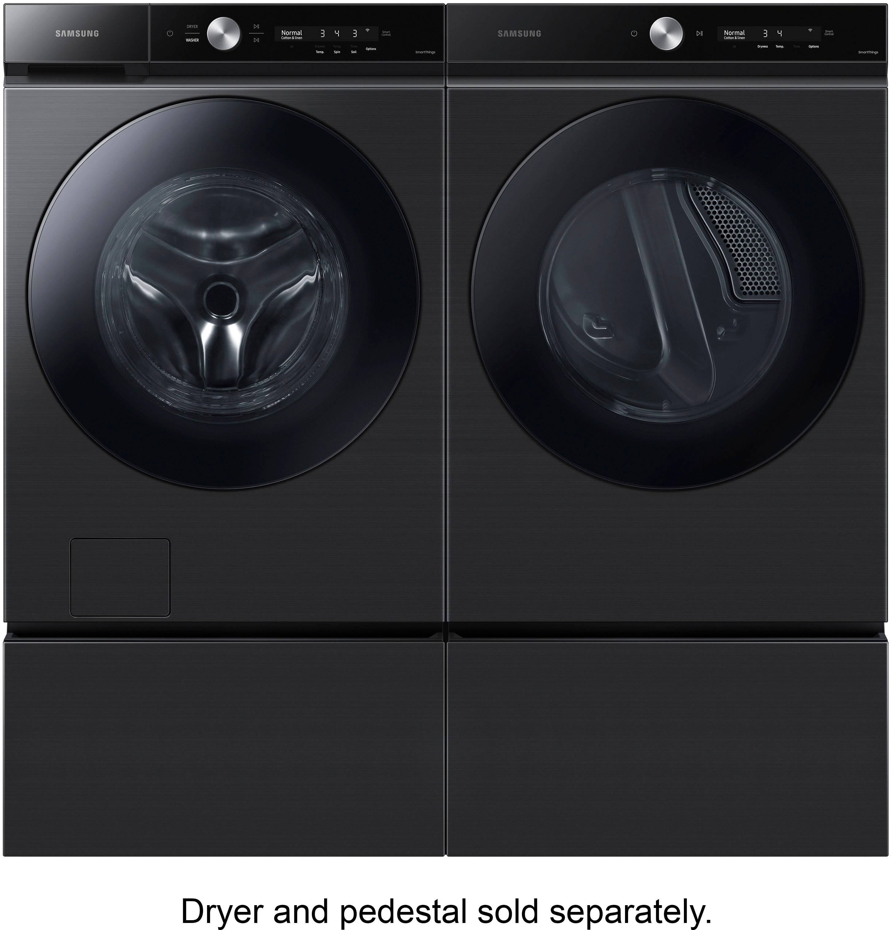 Alt View 15. Samsung - BESPOKE 5.3 Cu. Ft. High-Efficiency Stackable Smart Front Load Washer with Steam and Super Speed Wash - Brushed Black.